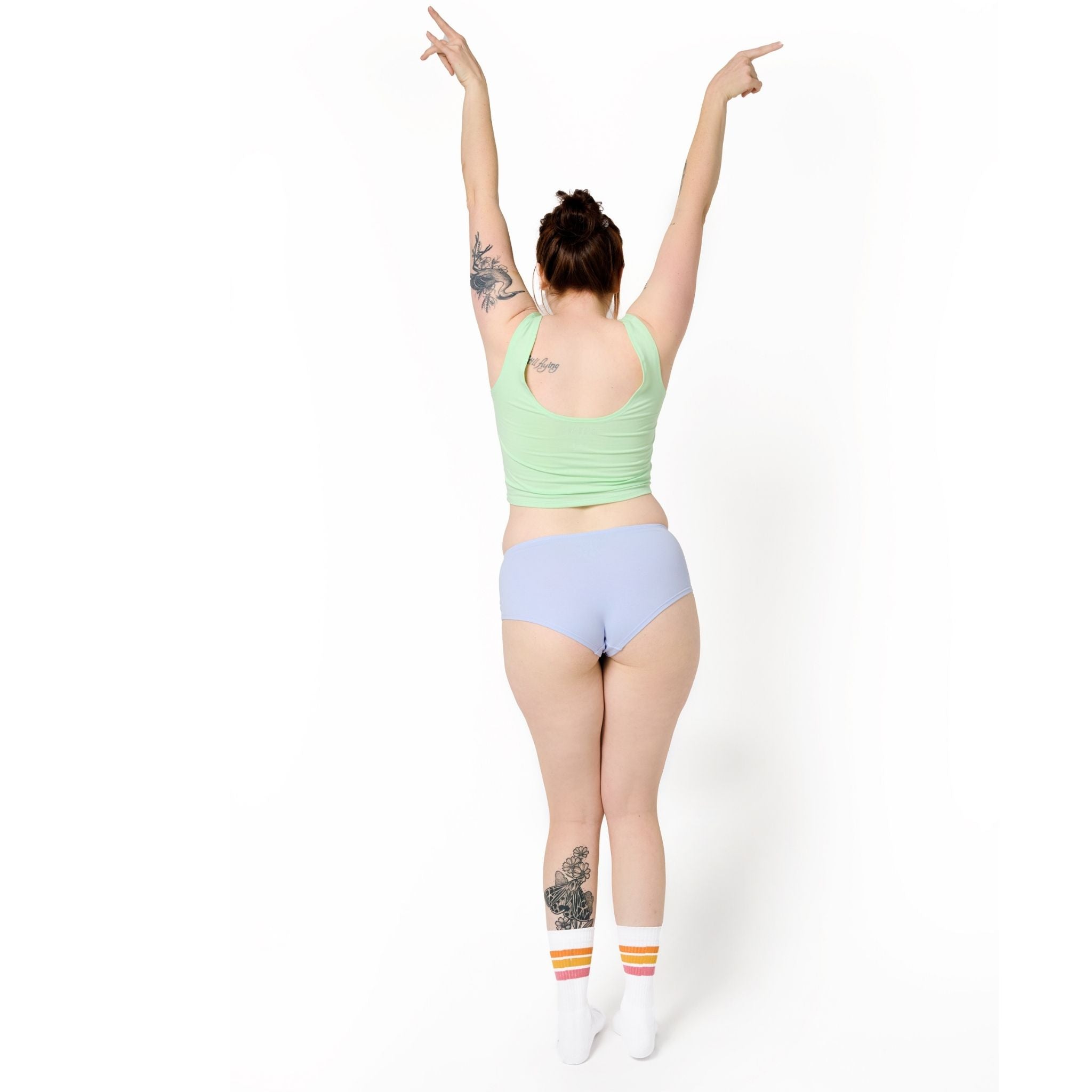 Lavender Purple Soft Organic Cotton Hipster Panty, eco-friendly and comfortable Back