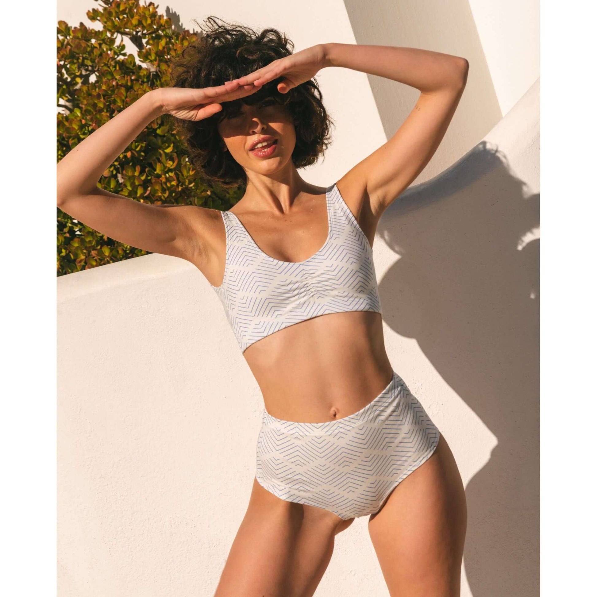 Sustainable Comfort with TIZZ & TONIC Santorini White High-Waist Panty