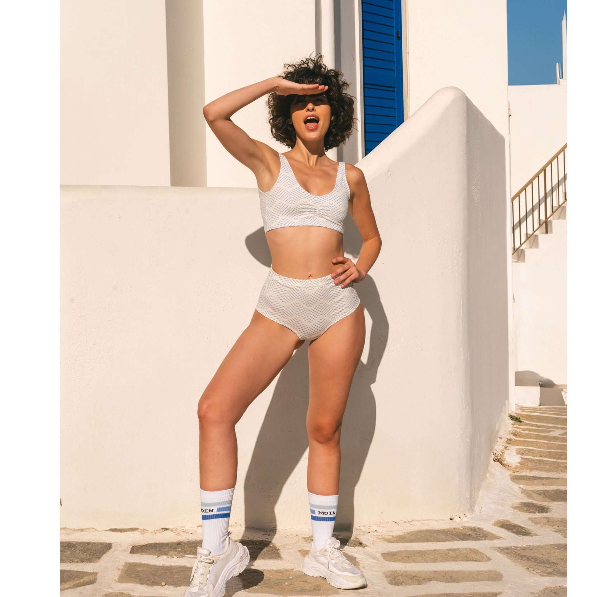 Sustainable Comfort with TIZZ & TONIC Santorini White High-Waist Panty