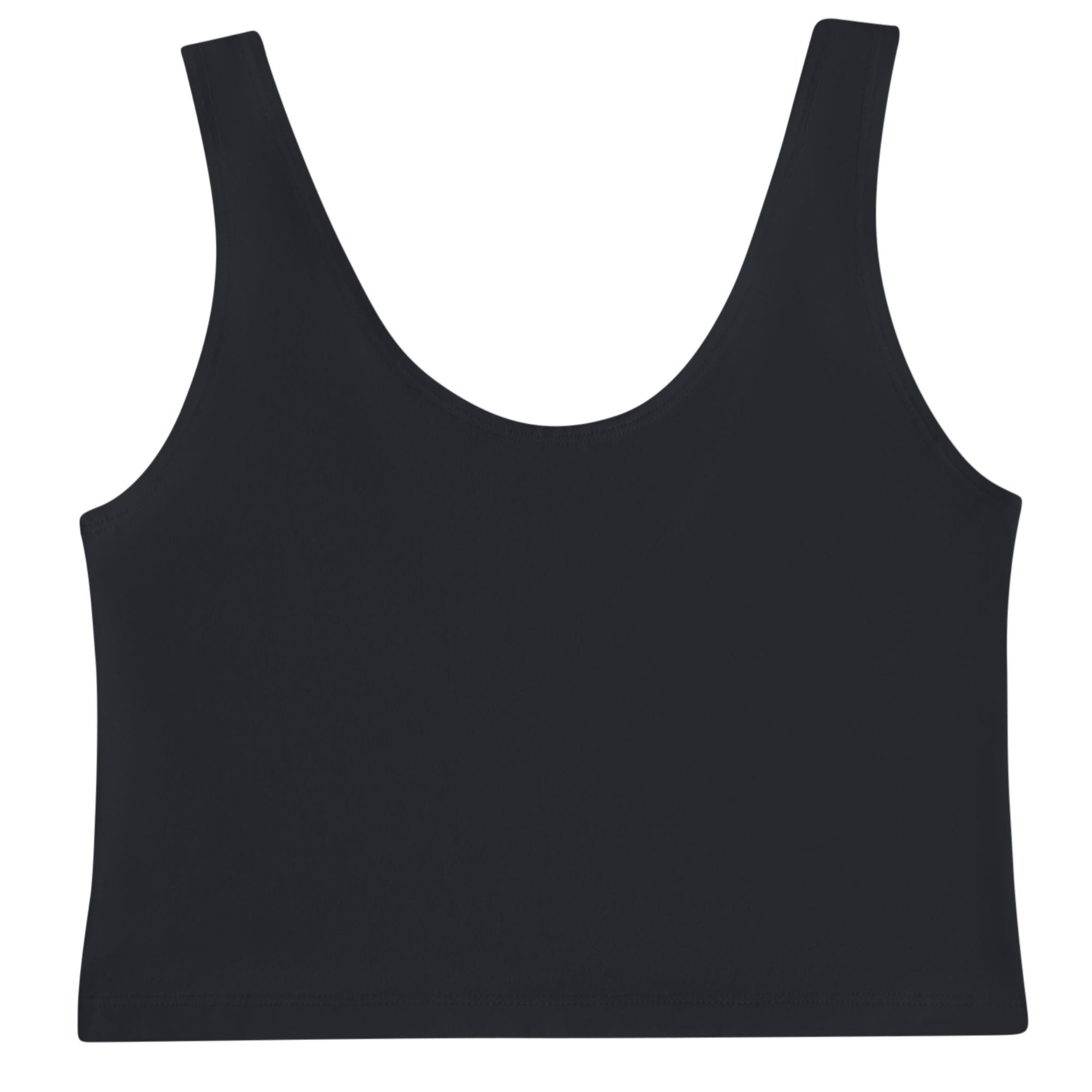 Schwarz-Bio-Baumwoll-Cropped-Tank-Top