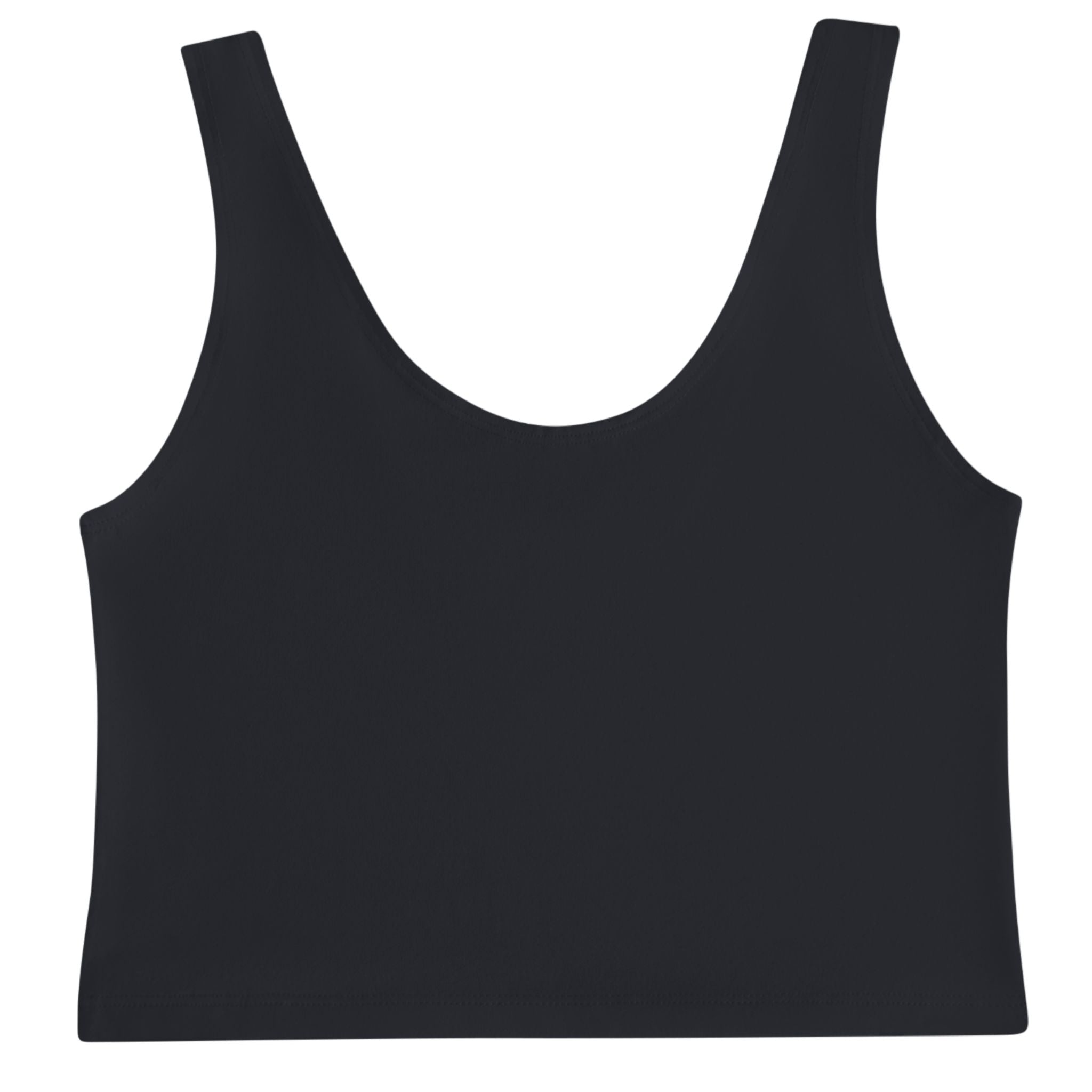 Schwarz-Bio-Baumwoll-Cropped-Tank-Top