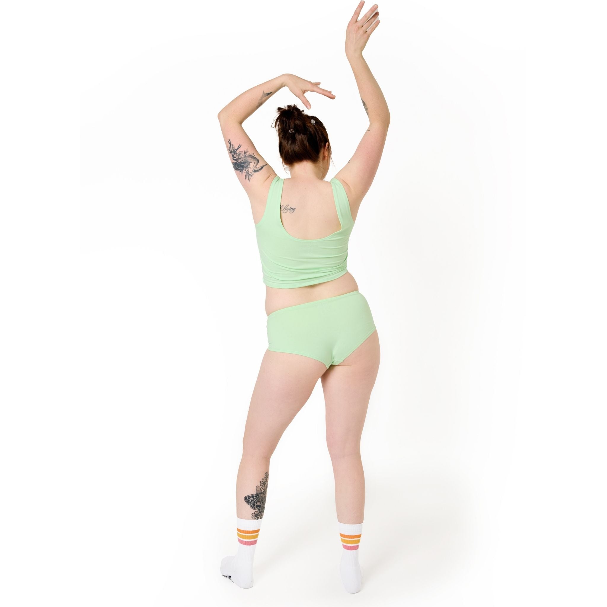  Eco-friendly Melon Green Hipster Panty in soft organic cotton back