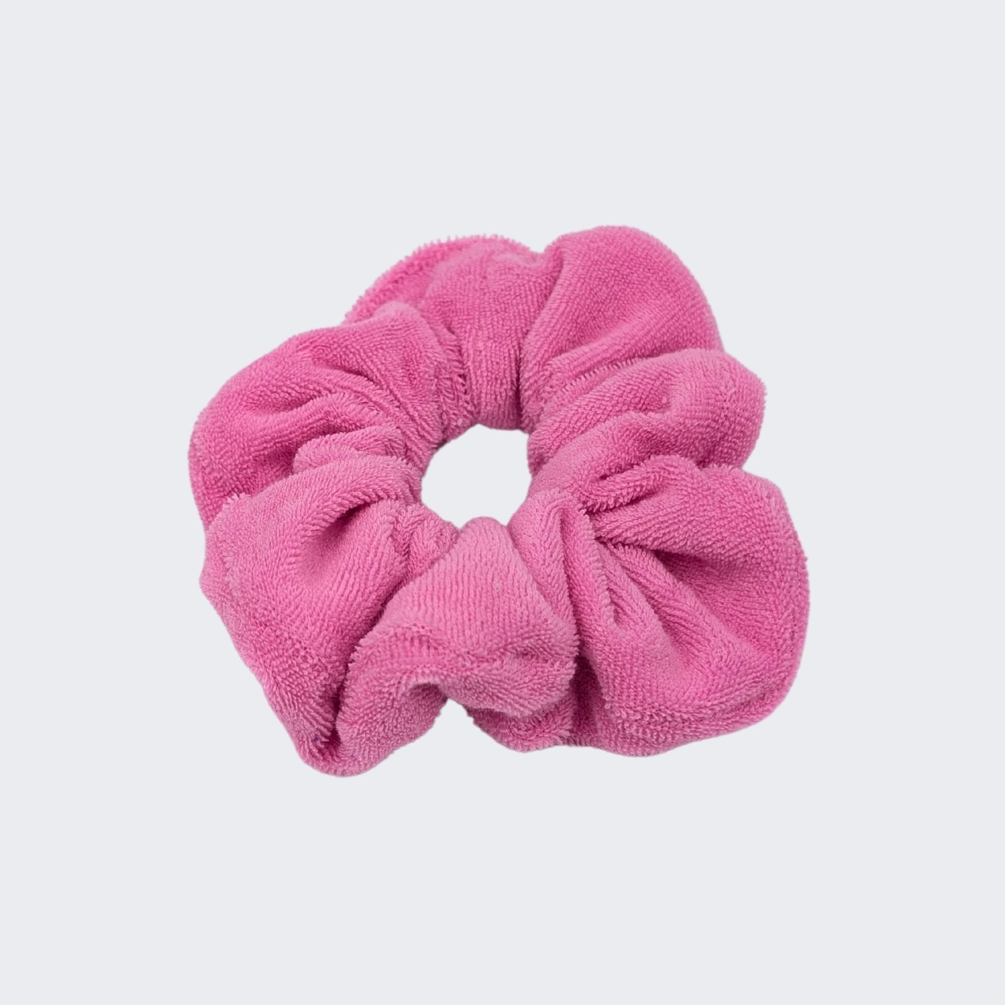 Pink Fuzzy Velour Supima Cotton Scrunchies