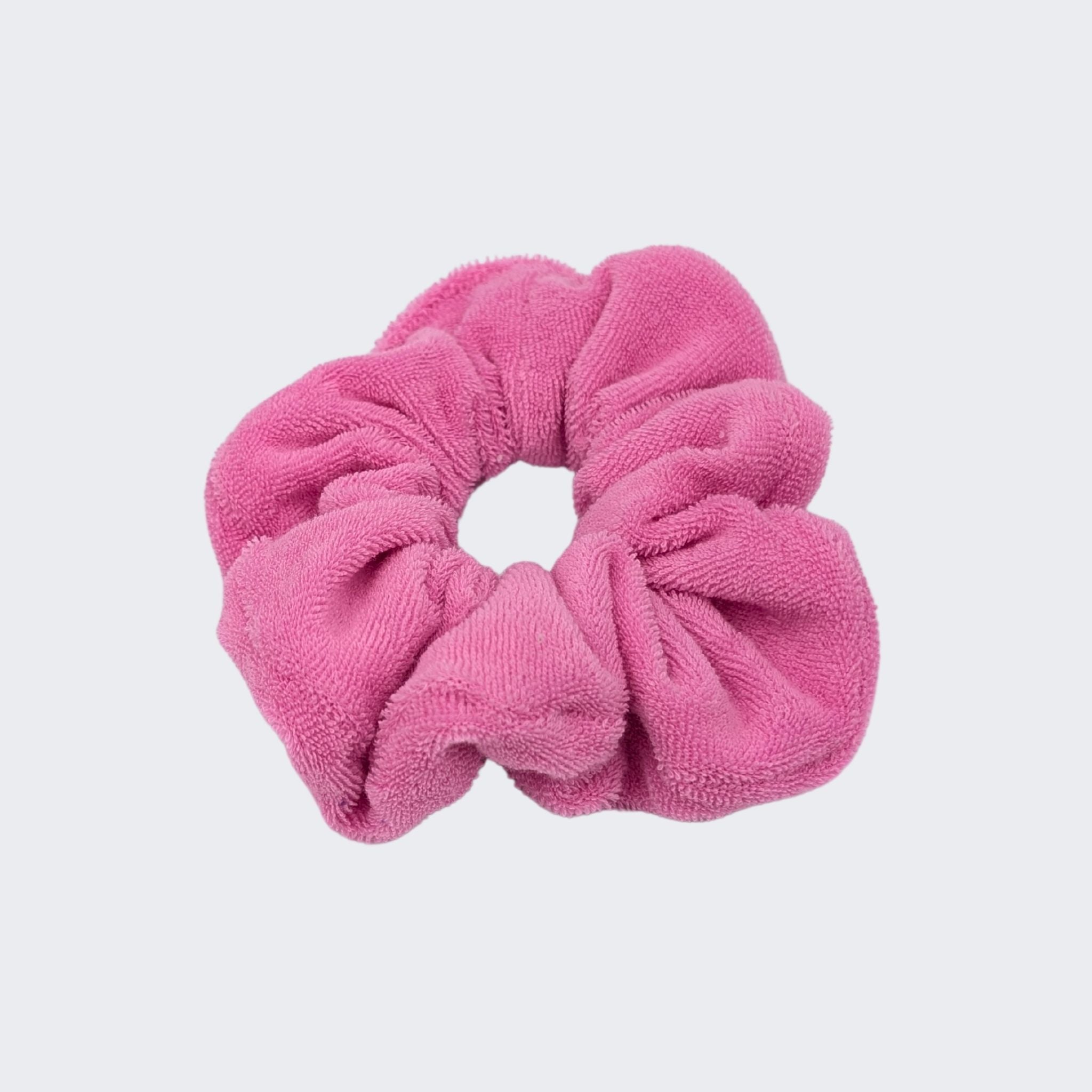 Pink Fuzzy Velour Supima Cotton Scrunchies