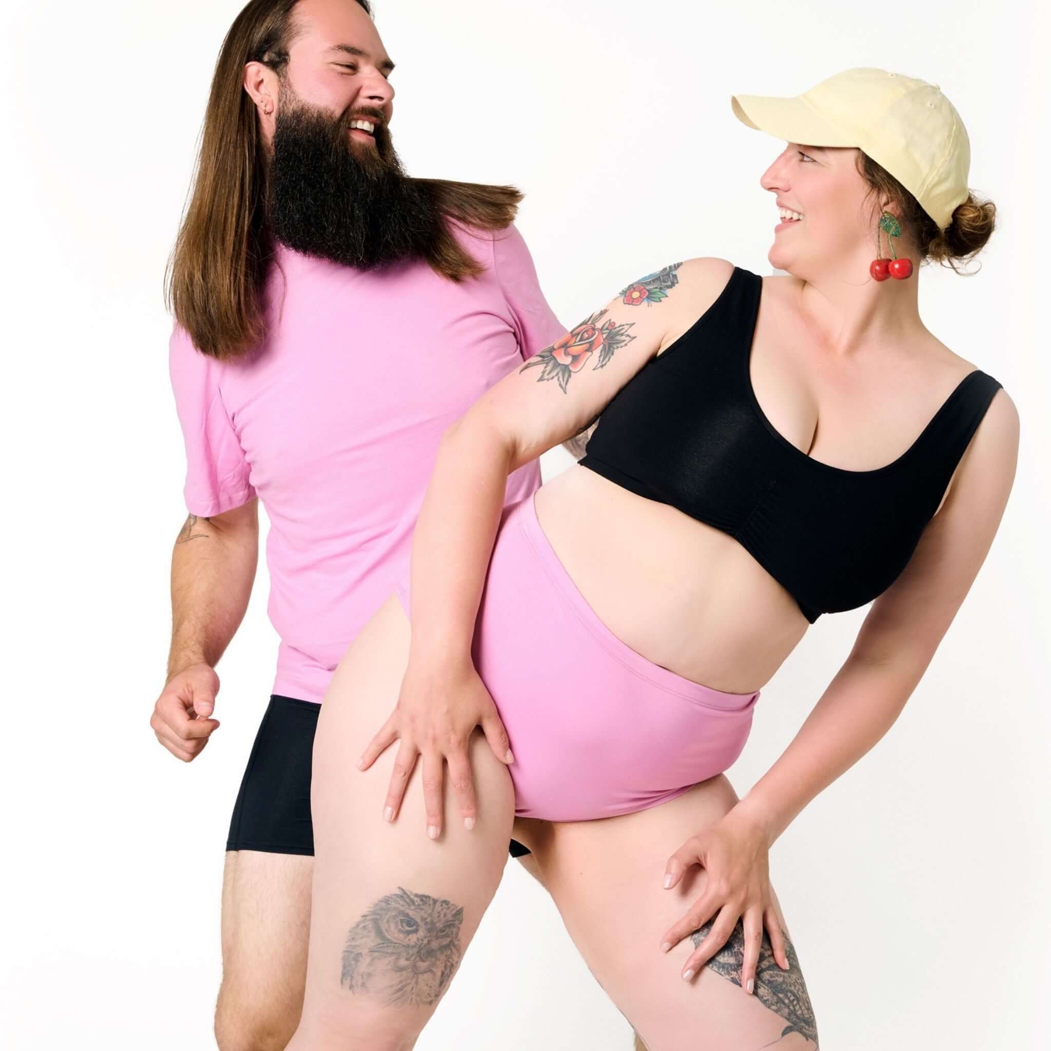 Bubblegum Pink High-Waist Panty for comfort in organic, eco-friendly cotton