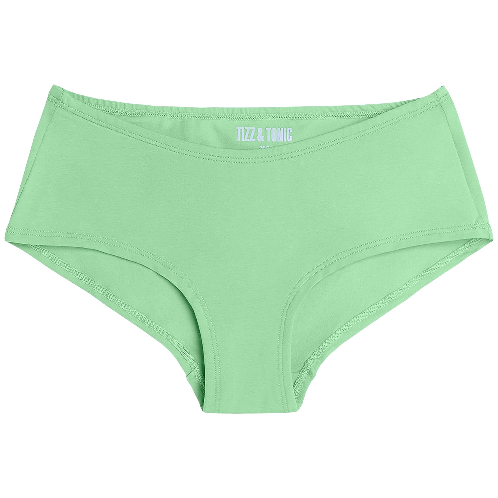 Eco-friendly Melon Green Hipster Panty in soft organic cotton front