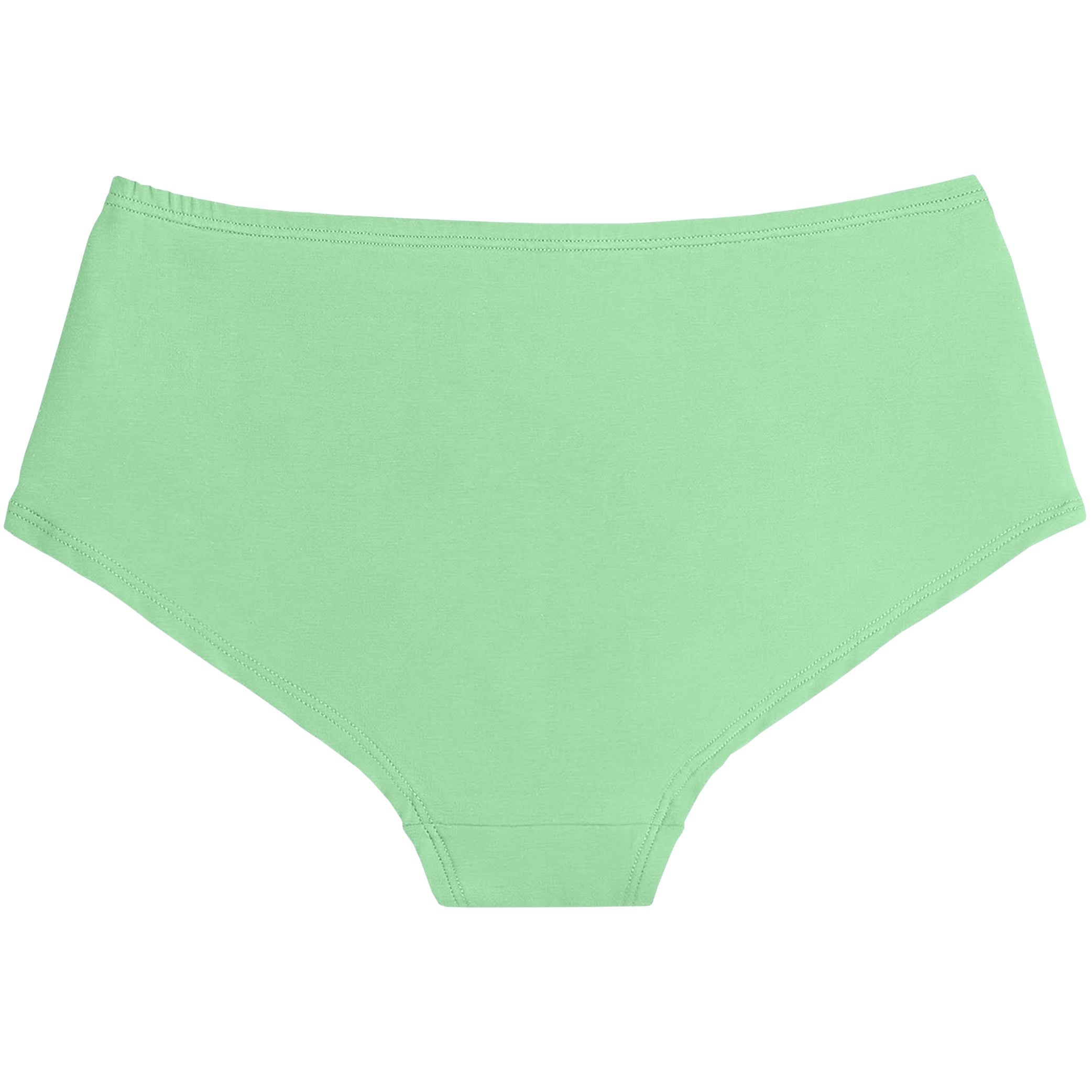 Eco-friendly Melon Green Hipster Panty in soft organic cotton Flat