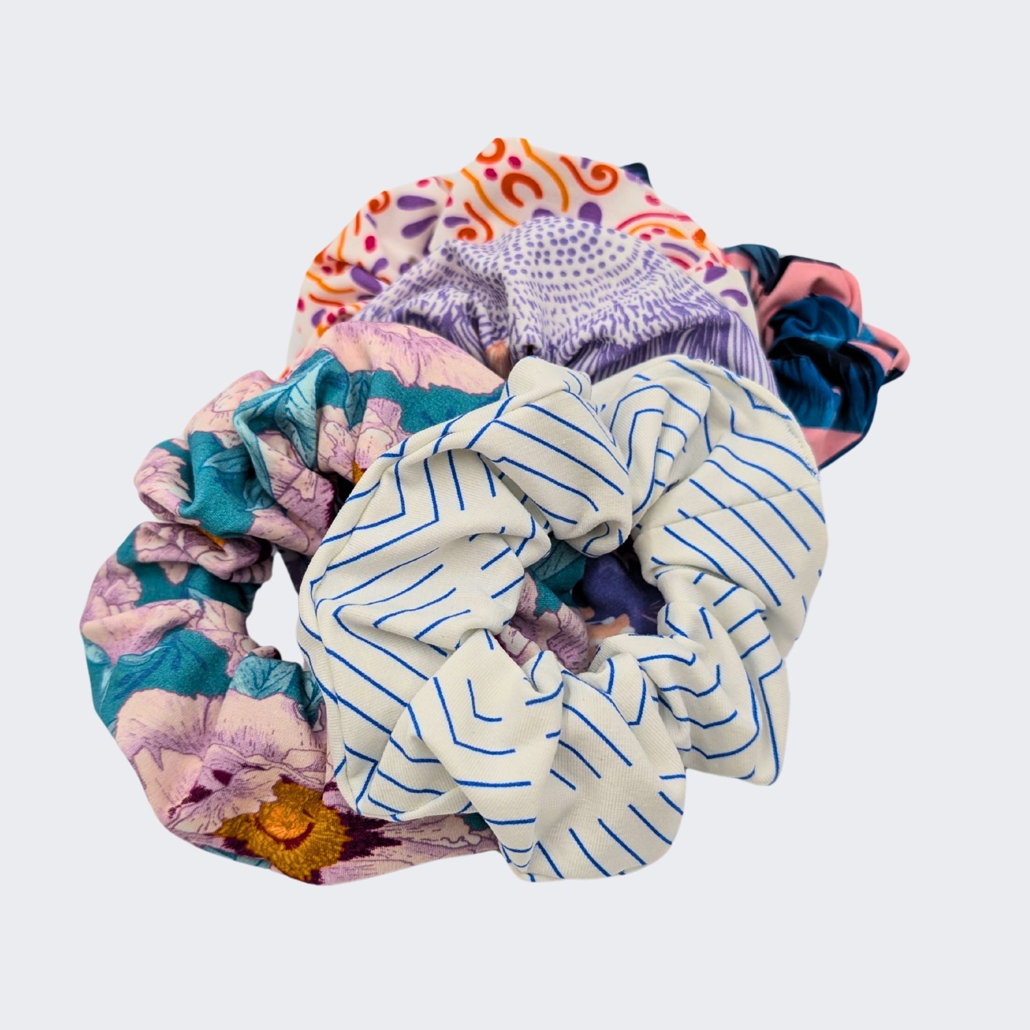 Printed Soft Organic Cotton Scrunchies