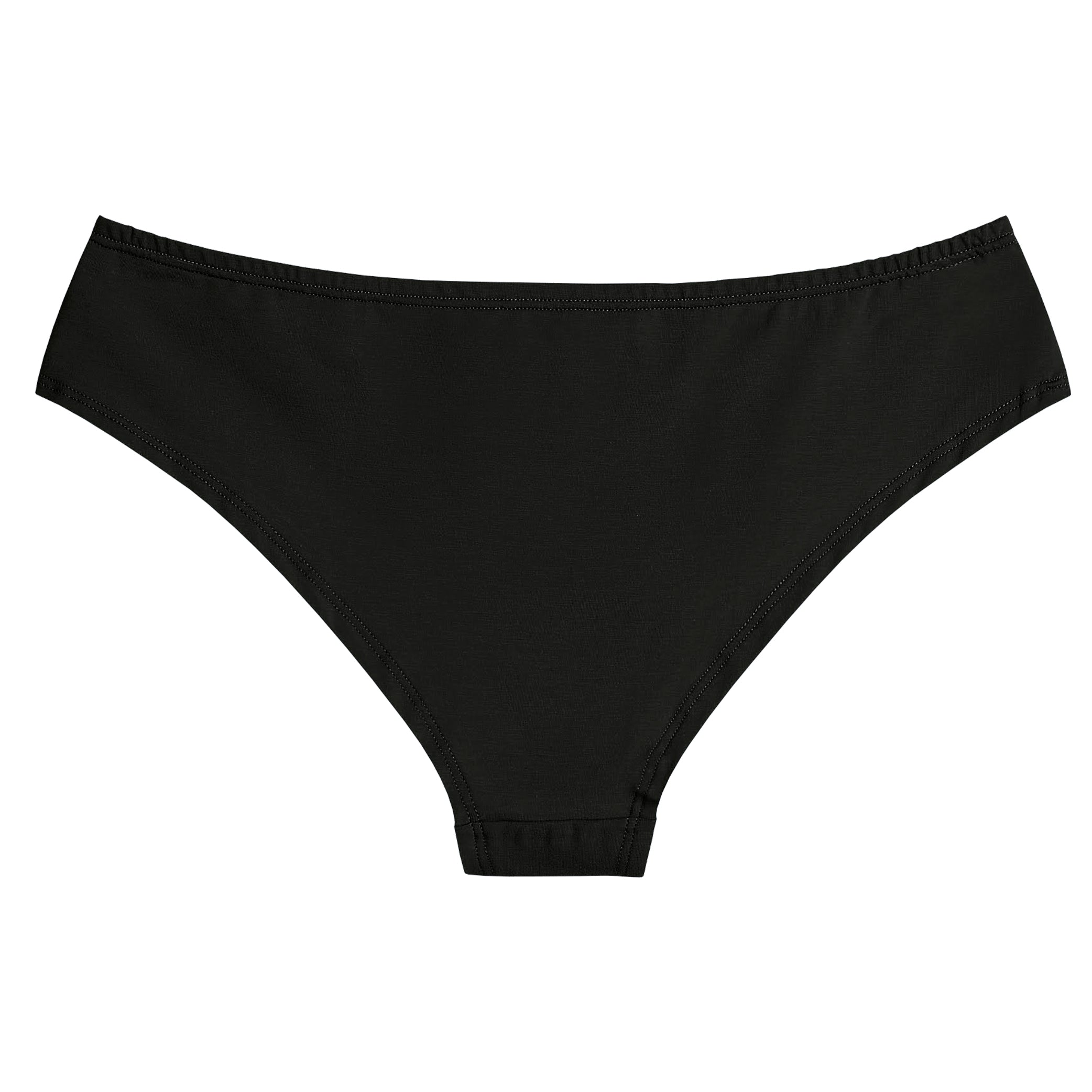 Jet Black Organic Cotton Cheeky Panty Back