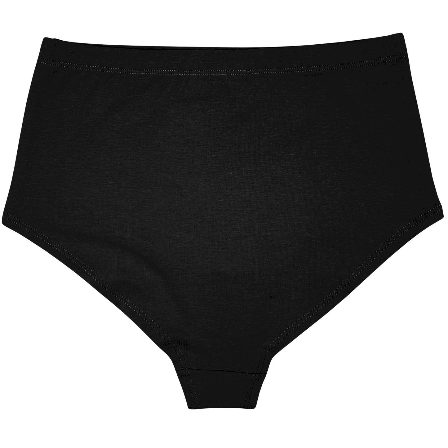Jet Black Organic Cotton Hi-Waist Panty