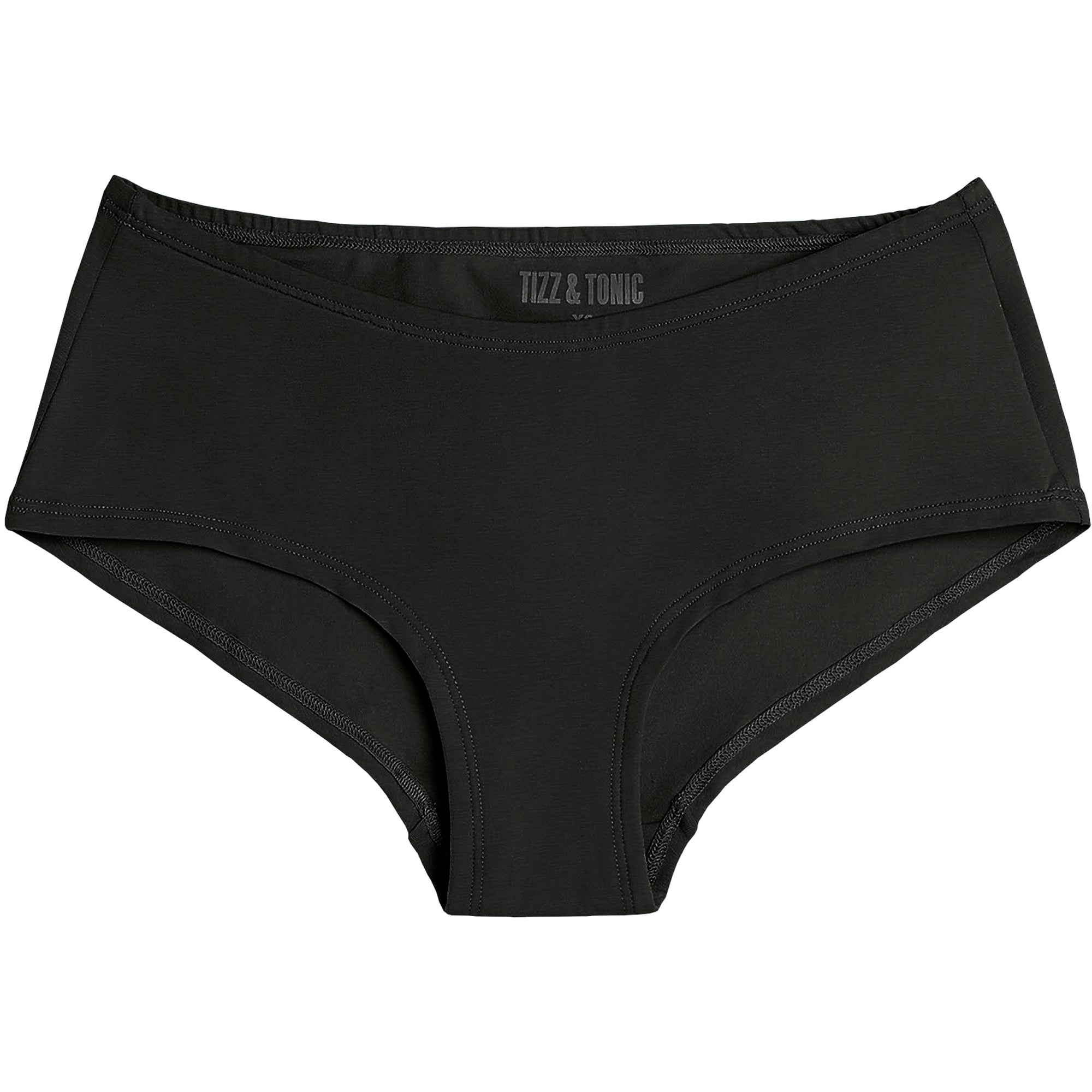 Eco-Friendly Jet Black Soft Organic Cotton Hipster Panty