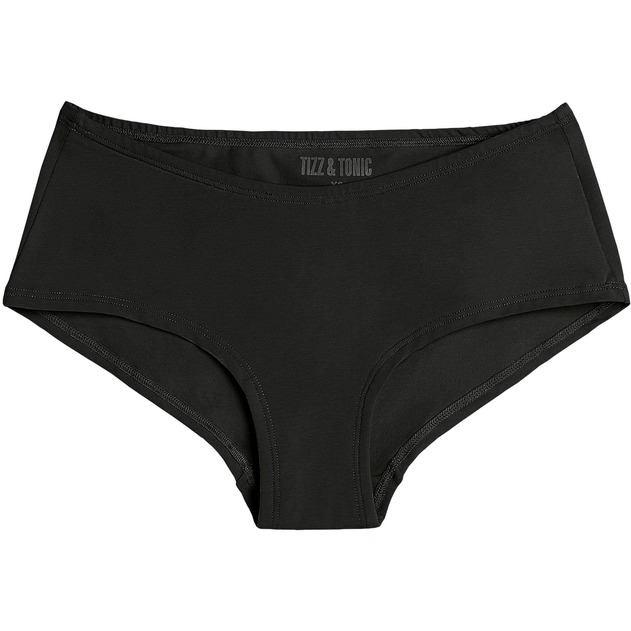 Eco-Friendly Jet Black Soft Organic Cotton Hipster Panty
