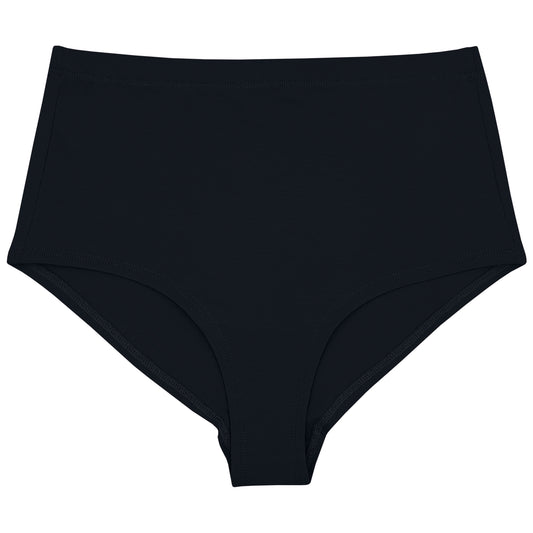 Black Supima Cotton Hi-Waist Panty