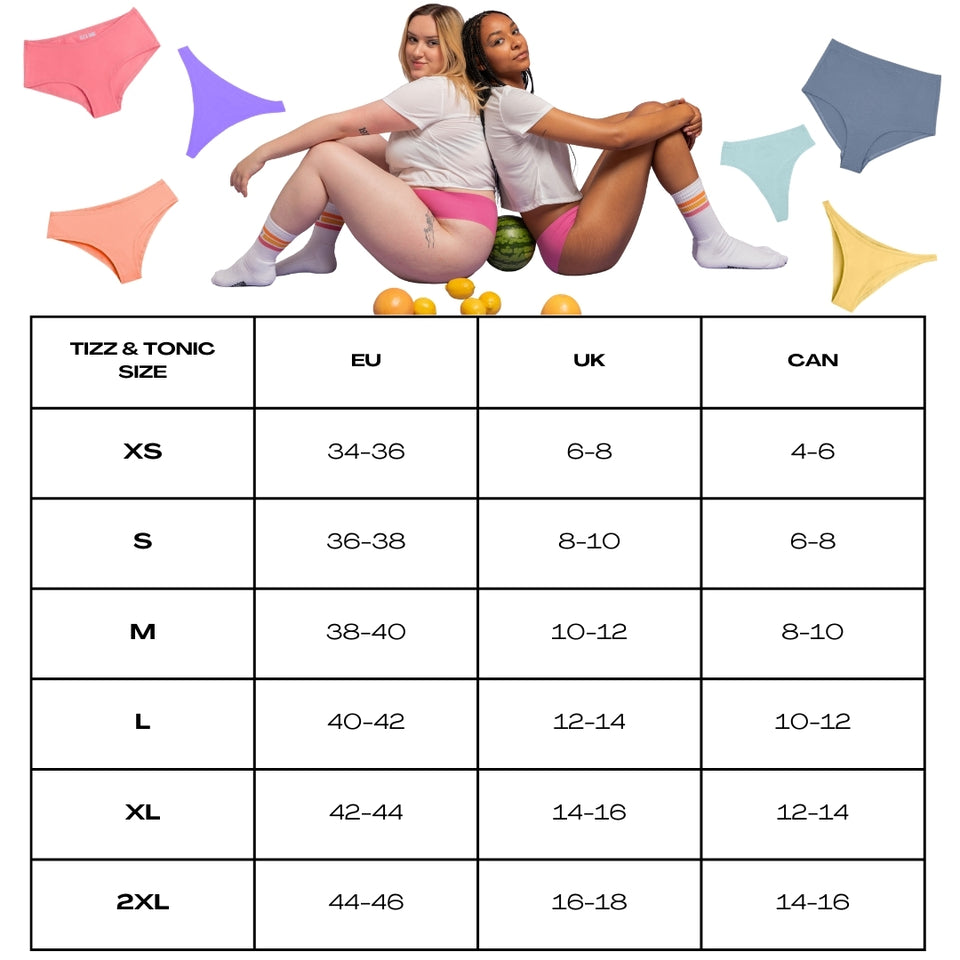 Tizz & Tonic Size Guide