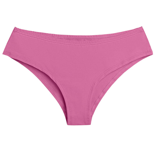 Sustainable Bubblegum Pink Cheeky Panty made from soft, organic cotton