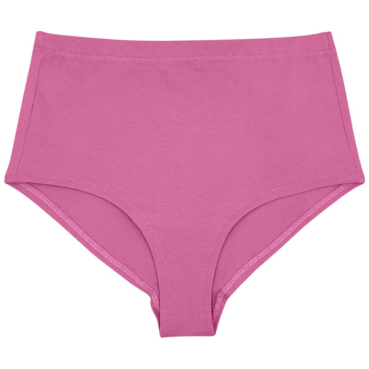 Bubblegum Pink Hi-Waist Panty in soft organic cotton, eco-friendly and comfortable fit