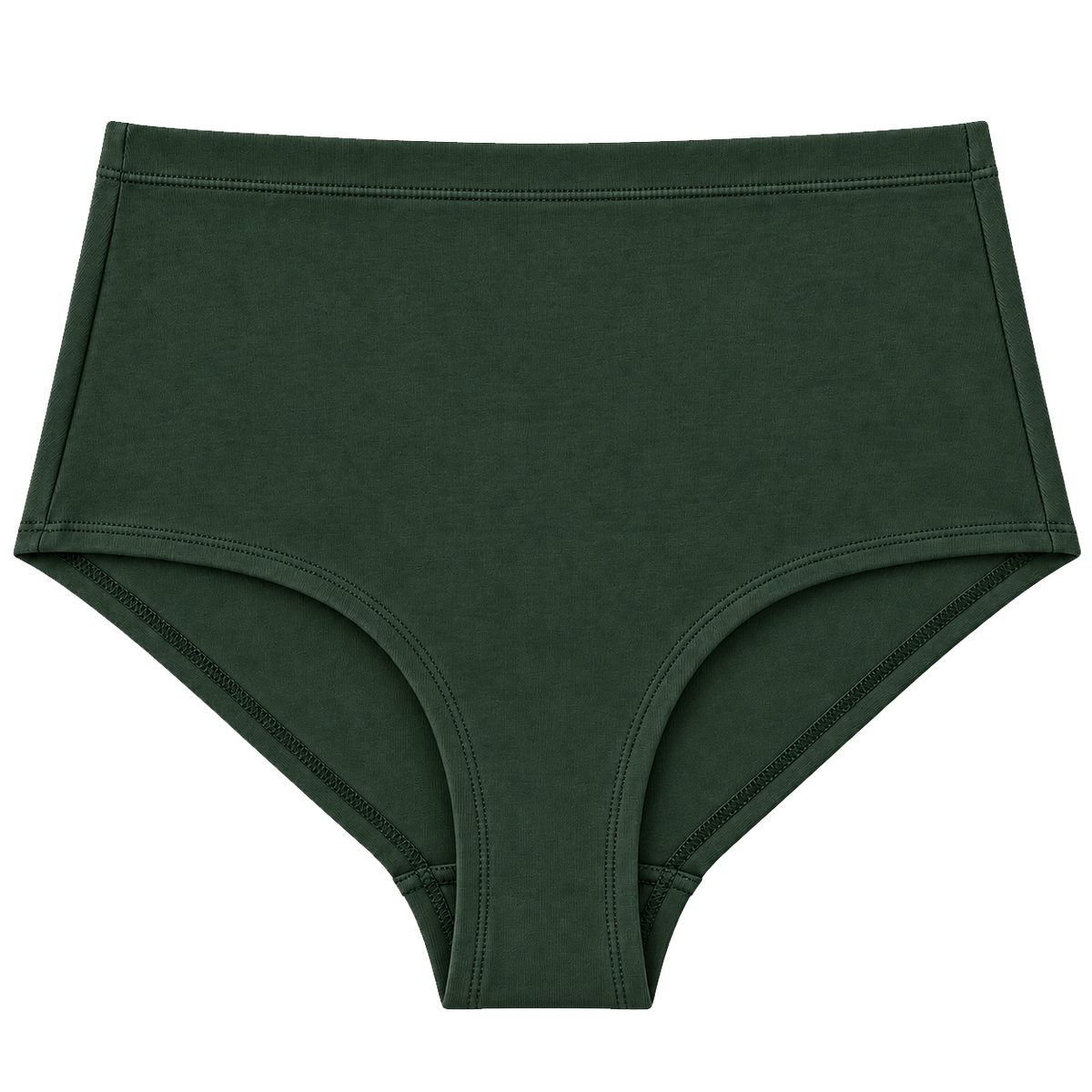 Waldgrün High-Waist Höschen aus Bio-Baumwolle