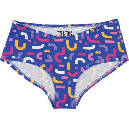 Eco-friendly Doodle Purple Hipster Panty in soft organic cotton