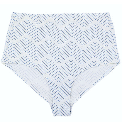 Santorini White high-waist panty made from soft organic cotton, eco-friendly and comfortable fit.