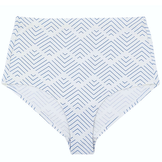 Santorini White high-waist panty made from soft organic cotton, eco-friendly and comfortable fit.