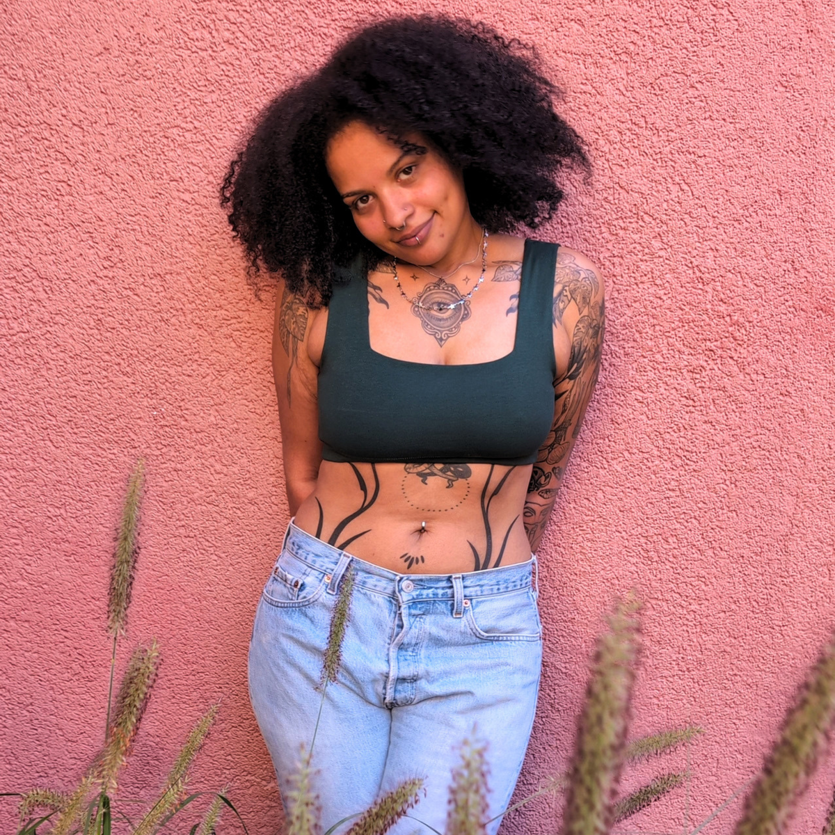 Forest Green Frankie Bra (Organic Cotton)