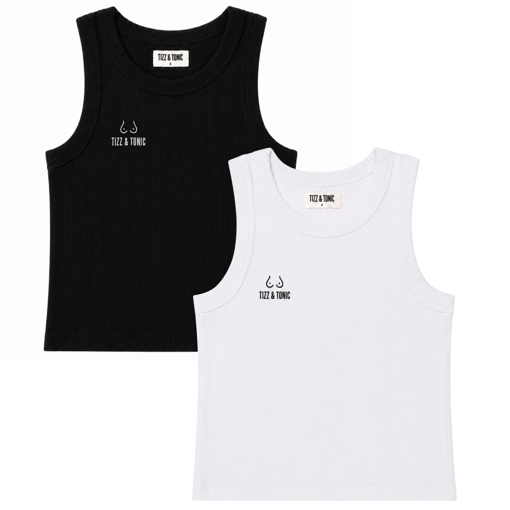 TIZZ & TONIC Jane Ribbed Organic Cotton Tank Top
