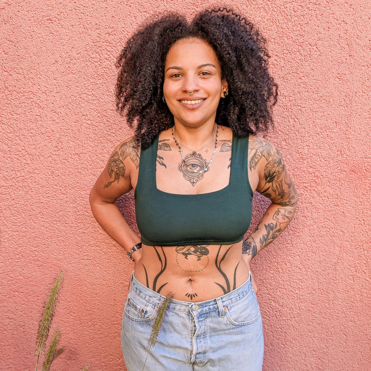 Forest Green Frankie Bra (Organic Cotton)