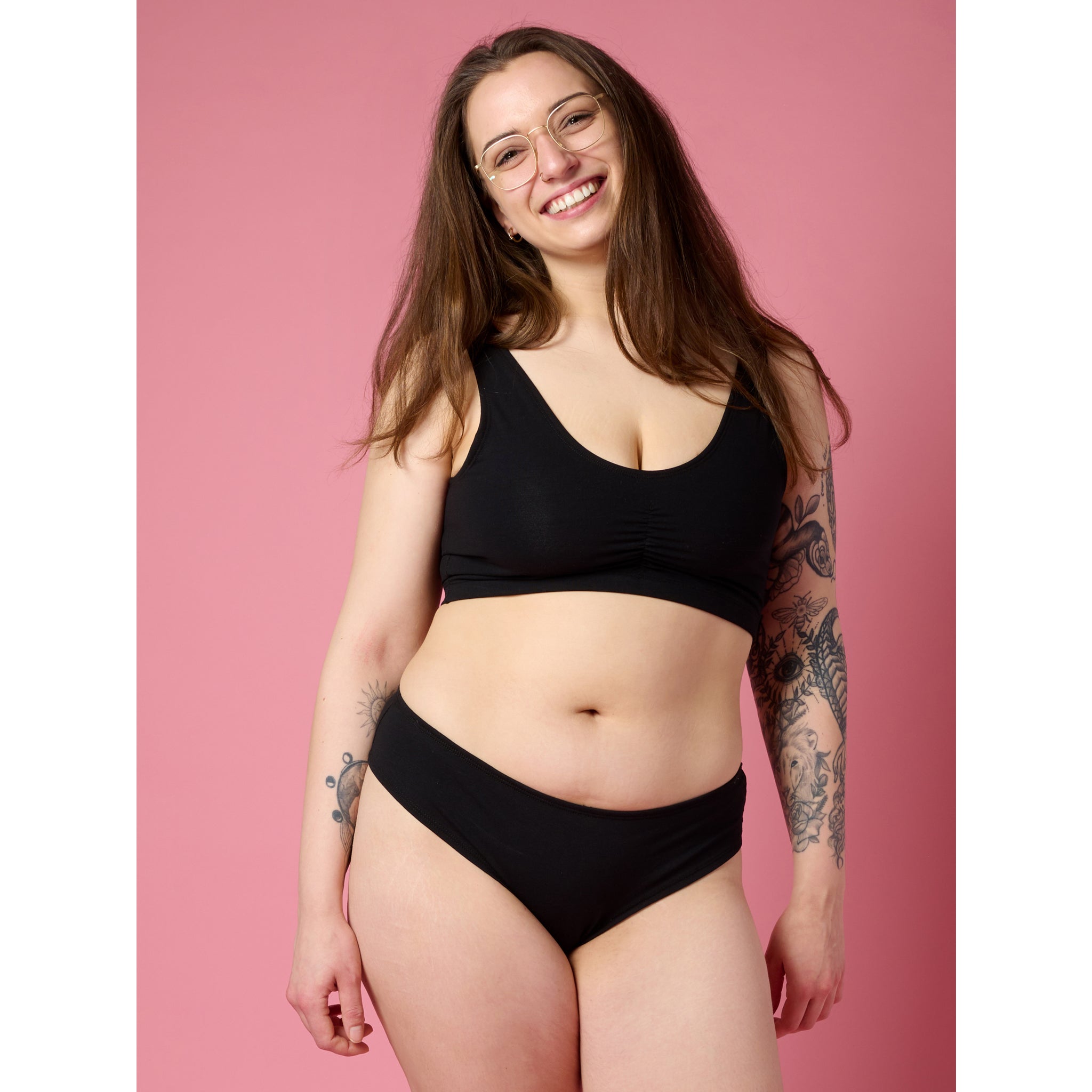 Eco-friendly Jet Black Cheeky Panty for a comfortable, flattering fit