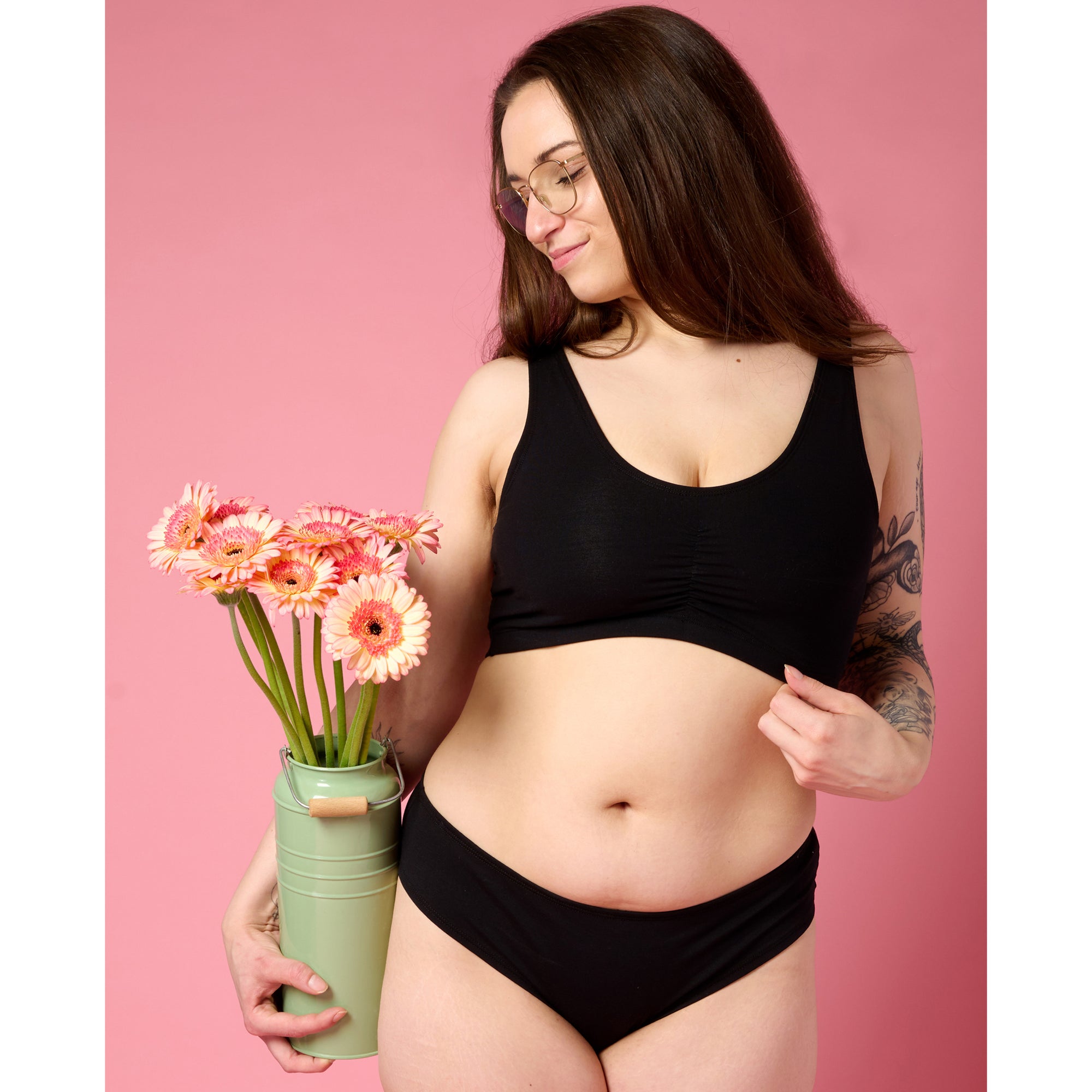 Eco-friendly Jet Black Cheeky Panty for a comfortable, flattering fit