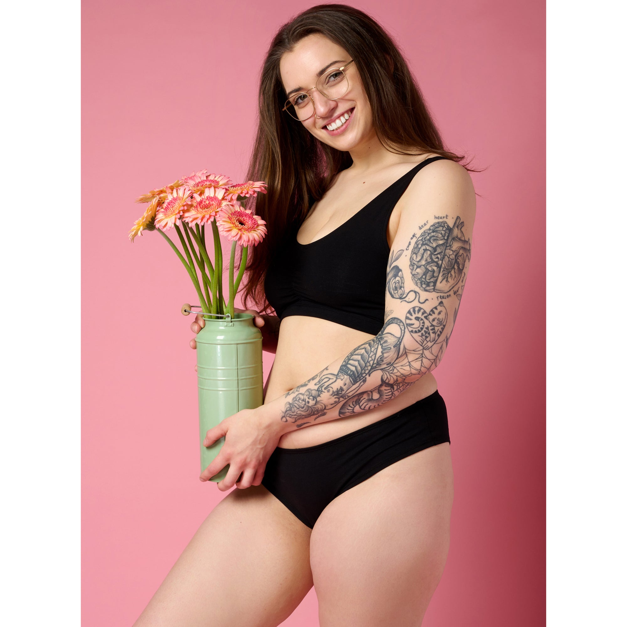 Sustainble Jet Black Cheeky Panty for a comfortable, flattering fit