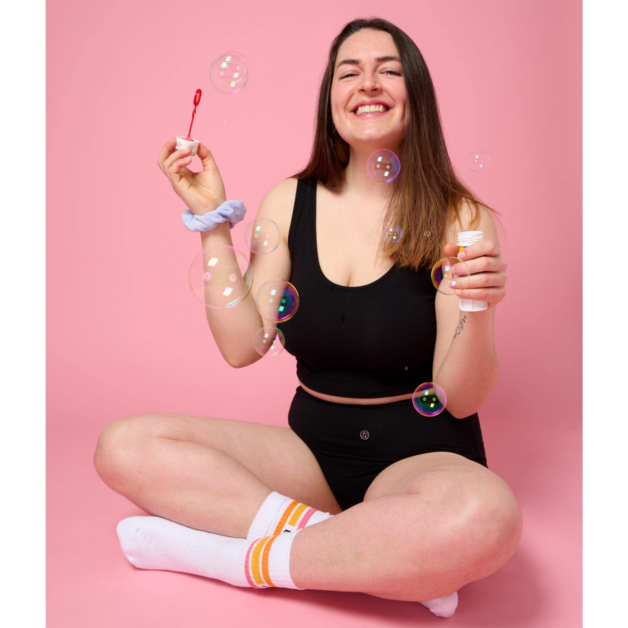 Jet Black Organic Cotton Cropped Tank Top