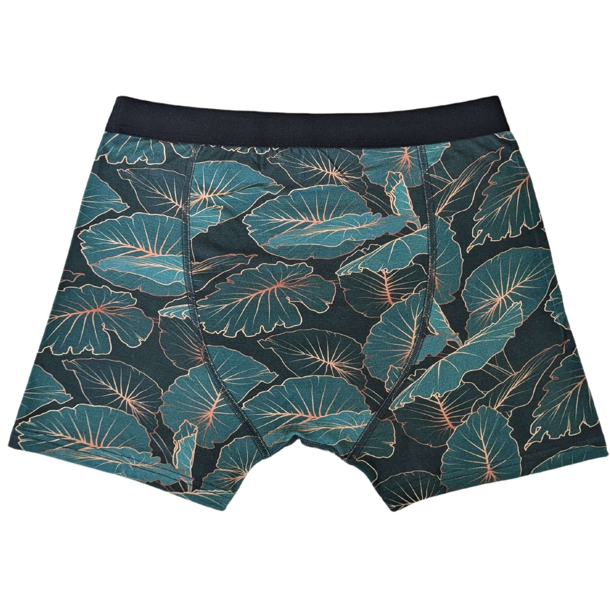 Jungle Boxer Briefs in leaf pattern showcasing breathable micromodal for daily comfort and style.