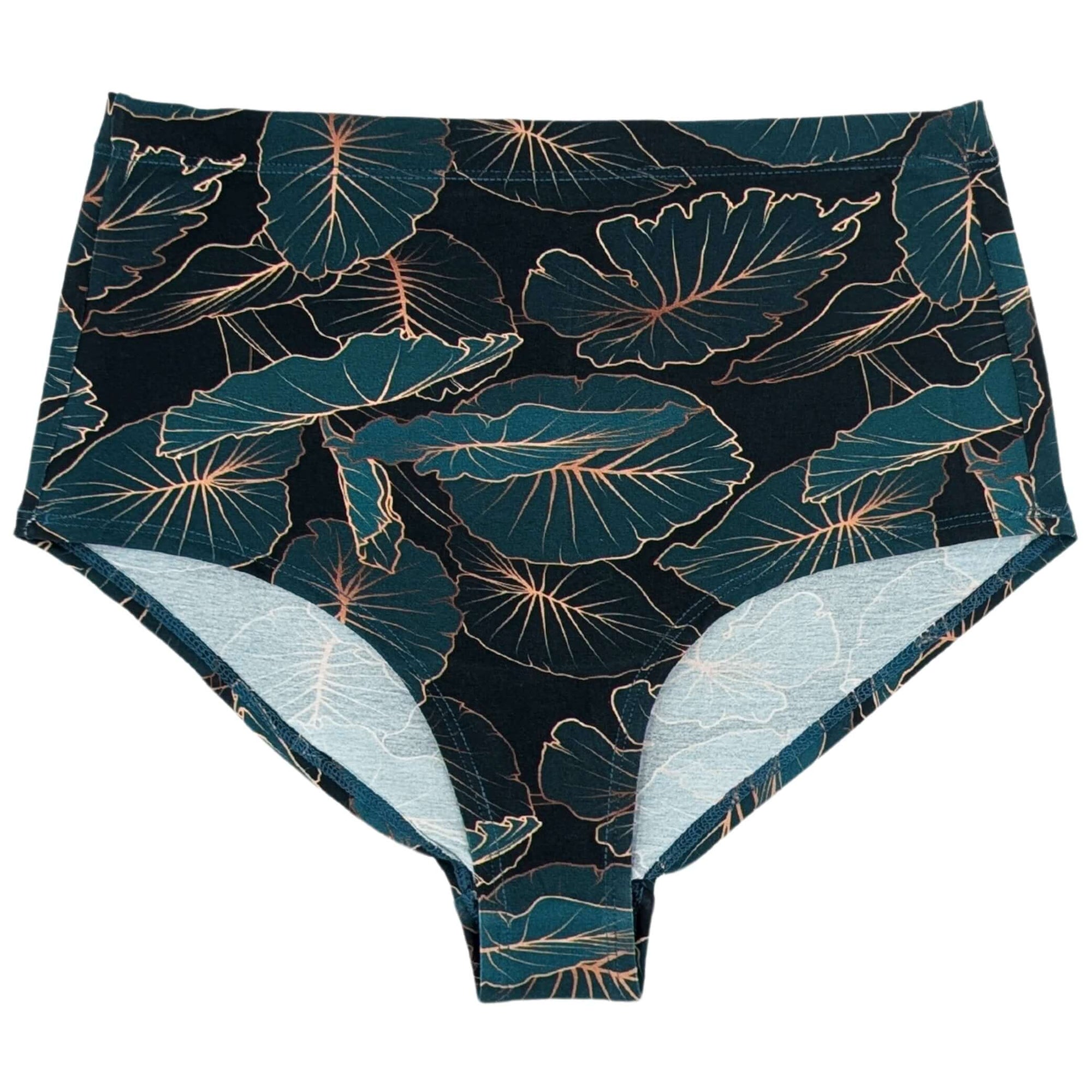Soft, Sustainable, and Stylish: Jungle Leaf Printed Organic Cotton High-Waist Underwear