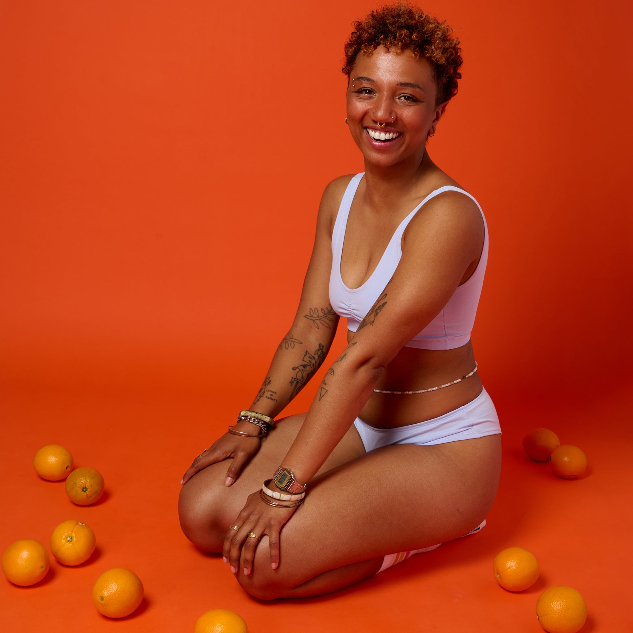 Sustainable Lavender Cheeky Panty made from soft organic cotton