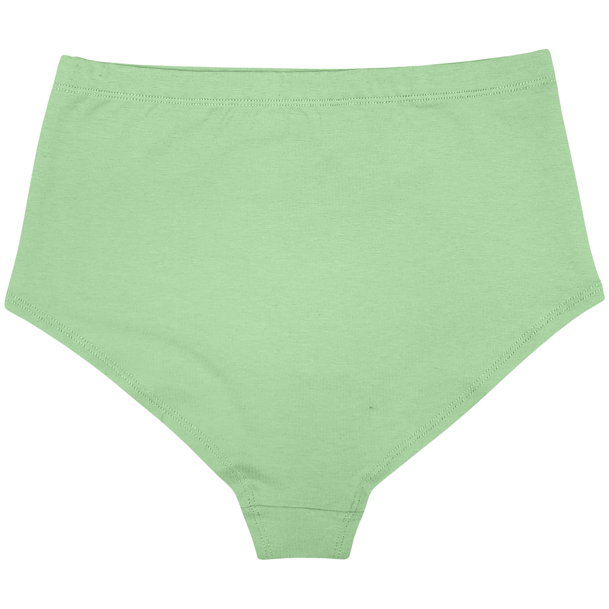 Eco-friendly Honeydew Melon Hi-Waist Panty in soft, breathable organic cotton flat