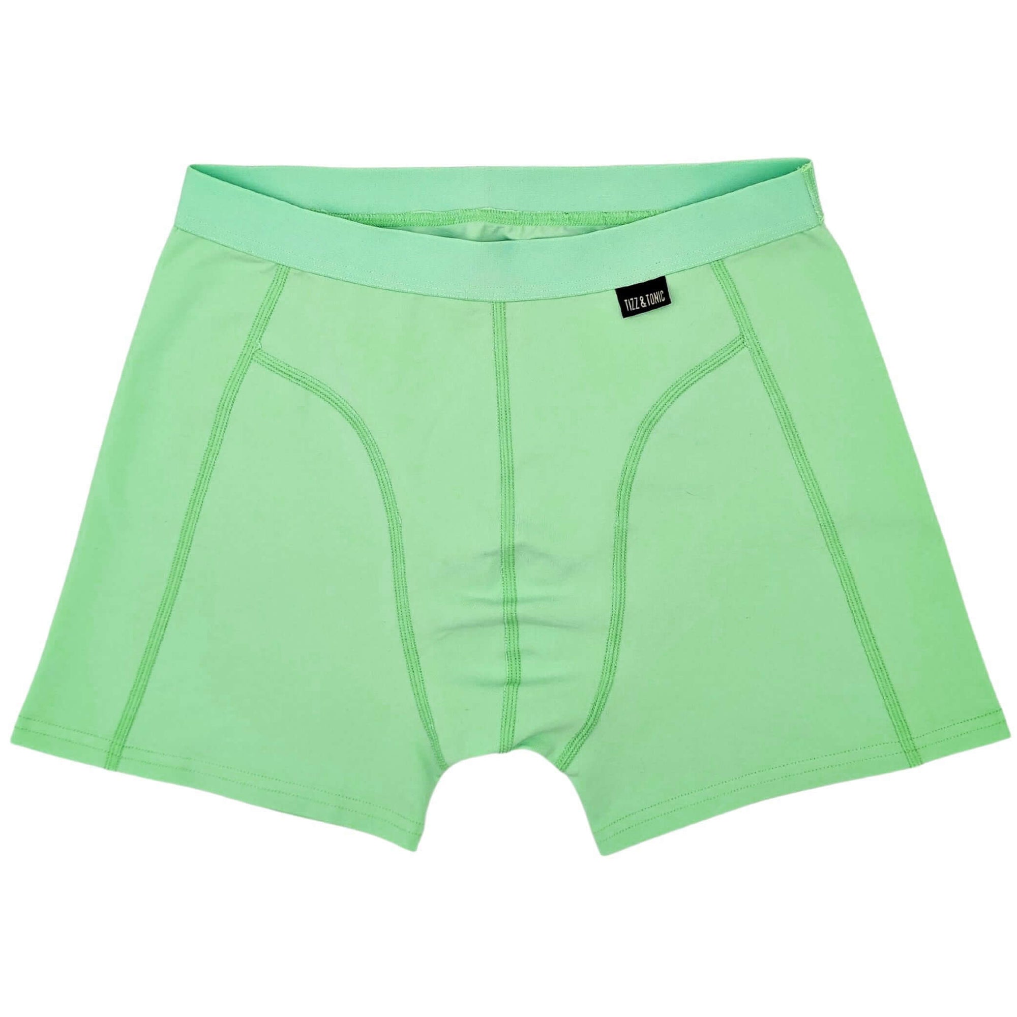Melon Green Men's Boxer Brief – Fresh Comfort in Vibrant Style Front