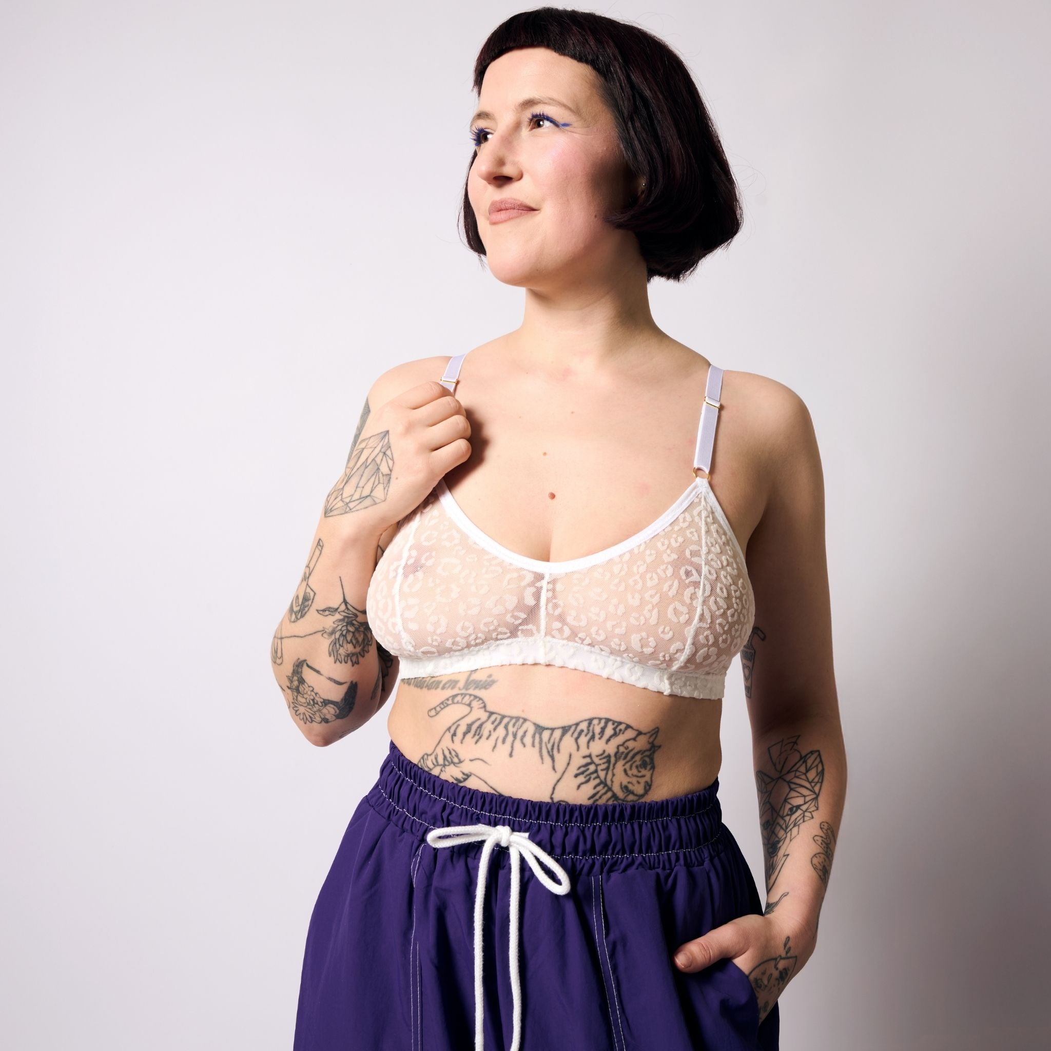 Leopard-Mesh-Soda-Bralette (Weiss)