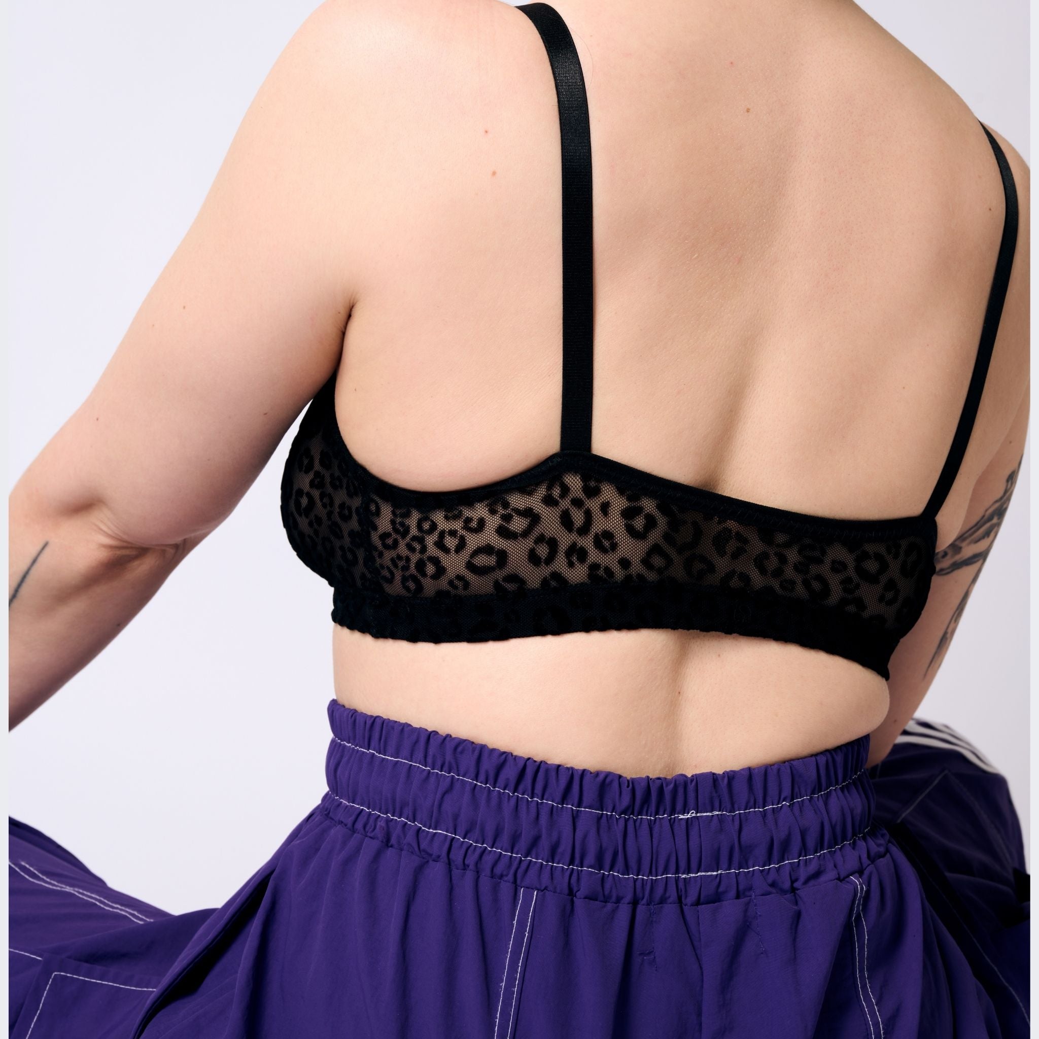 Leopard Mesh Soda Bralette (Black)