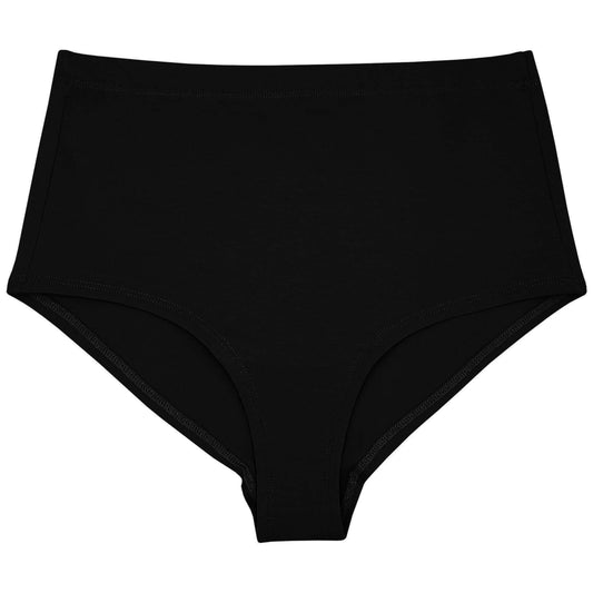 Midnight black high-waist panty made from soft micromodal fabric, offering a sleek and comfortable fit.