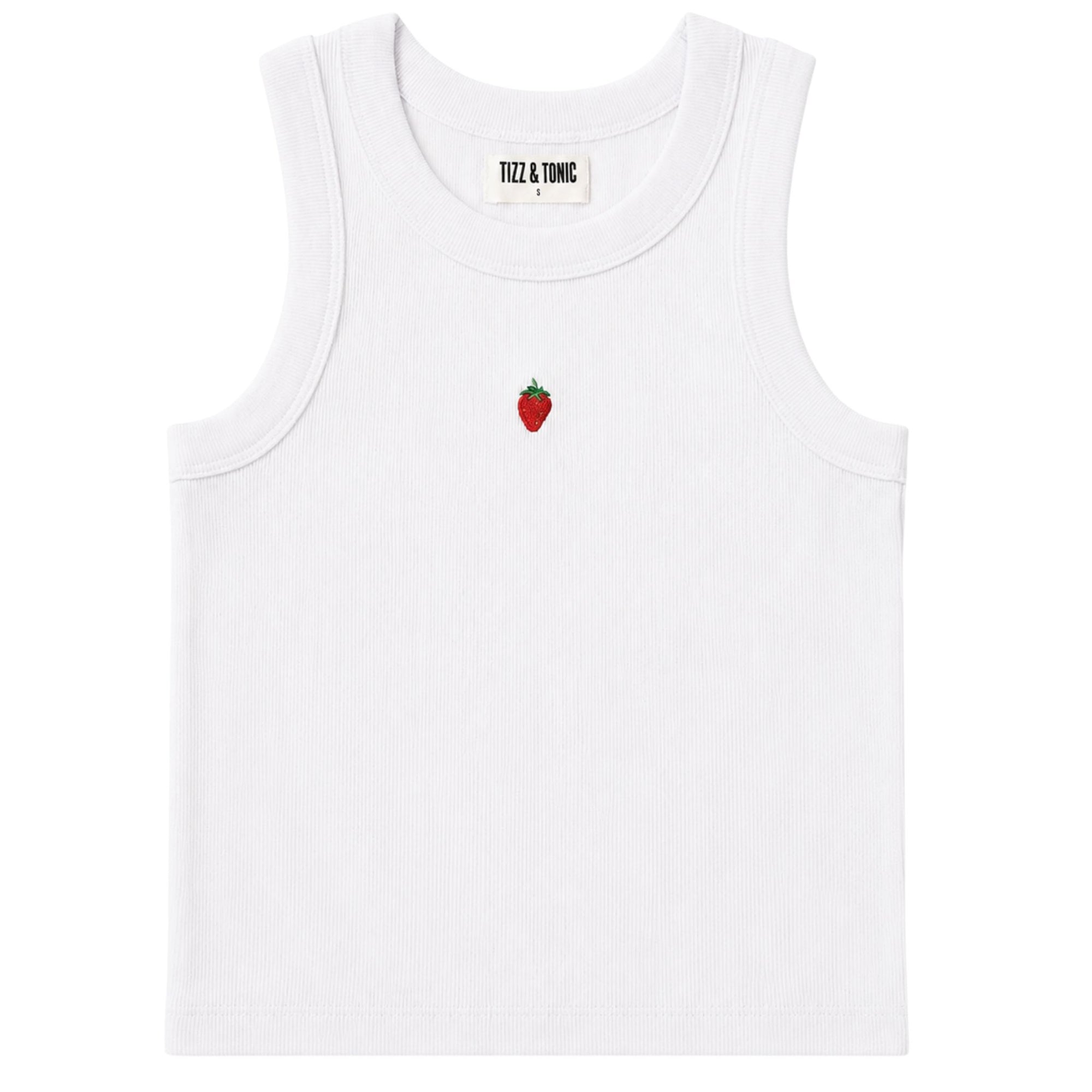 🍓 Strawberry Jane Ribbed Organic Cotton Tank Top