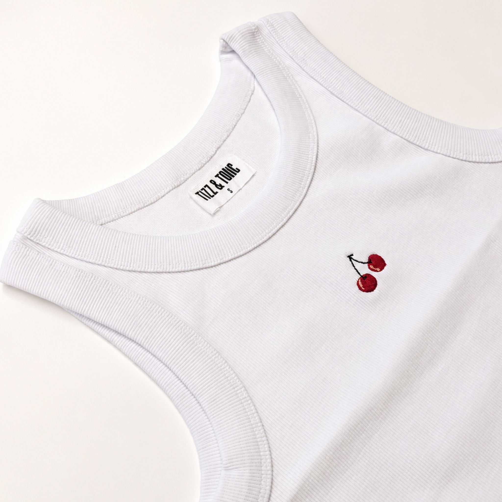 🍒Kirsche Jane Geripptes Bio-Baumwoll Tank Top