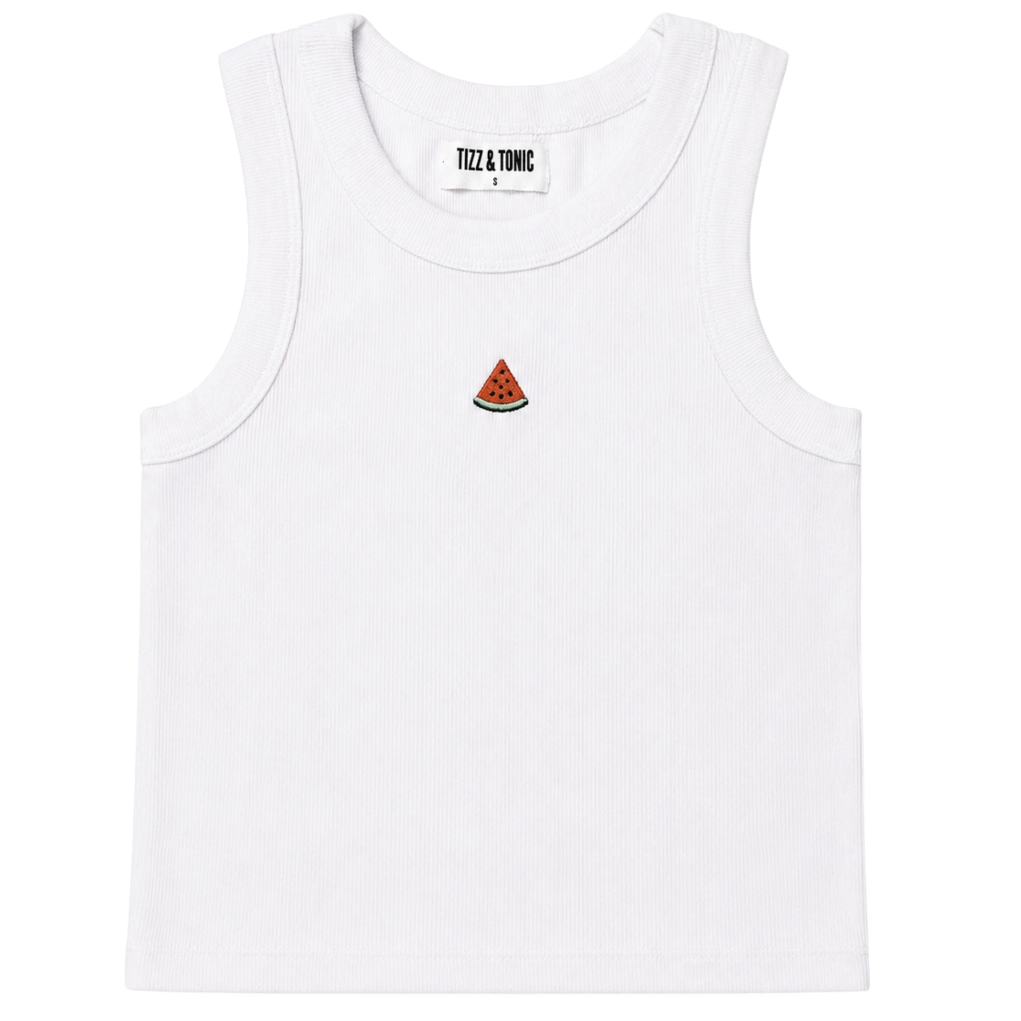 🍉 Wassermelone Jane Geripptes Bio-Baumwoll Tank Top