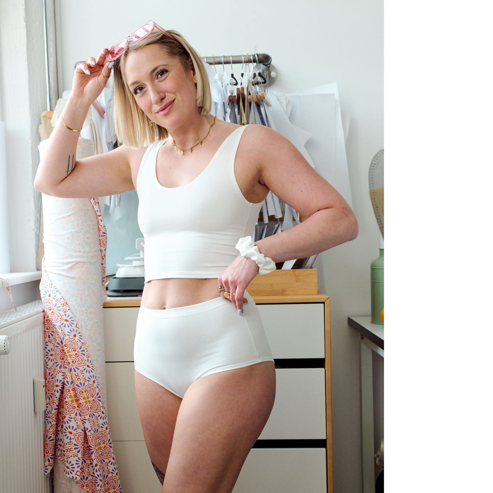 Weiss-Bio-Baumwoll-Cropped-Tank-Top