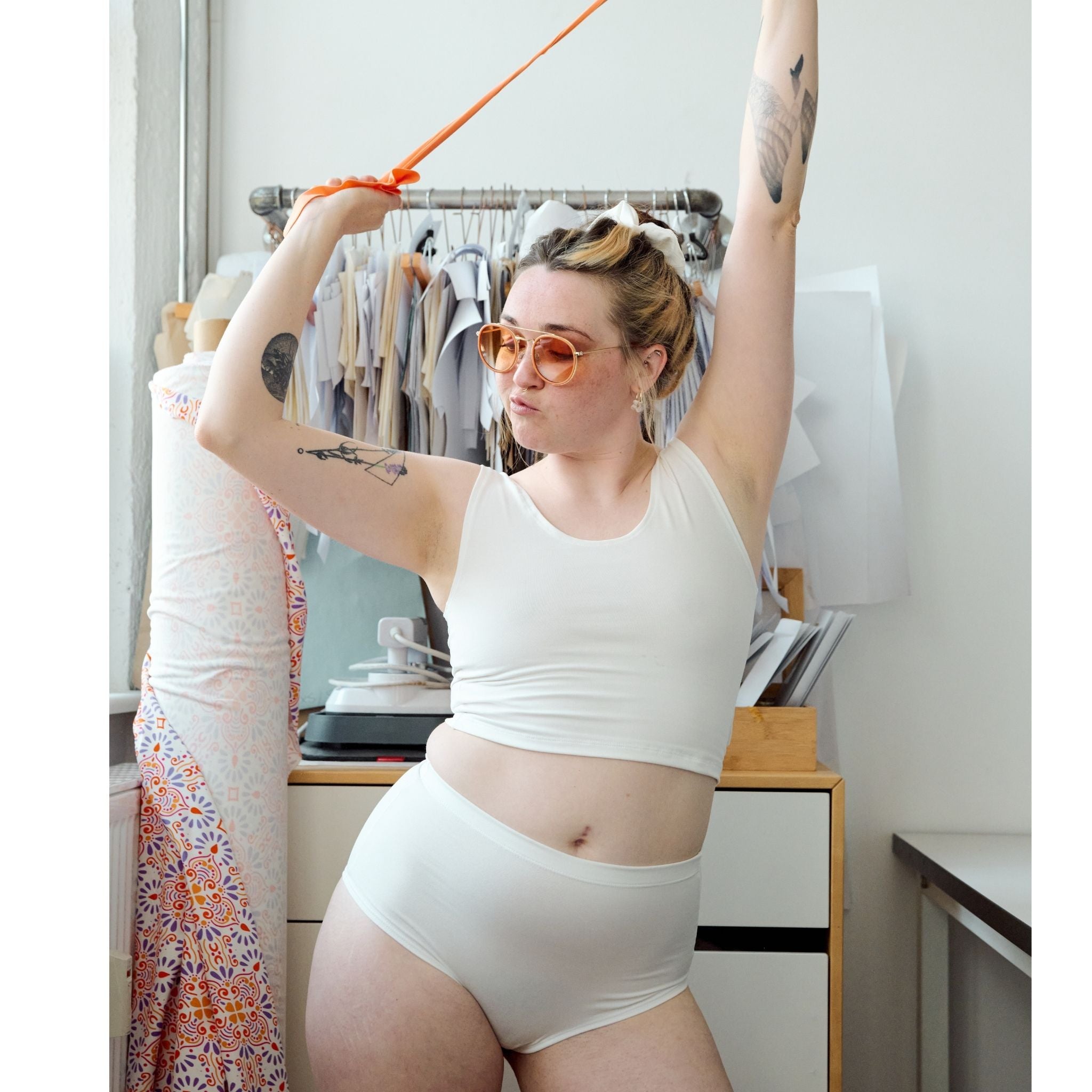 Weiss-Bio-Baumwoll-Cropped-Tank-Top