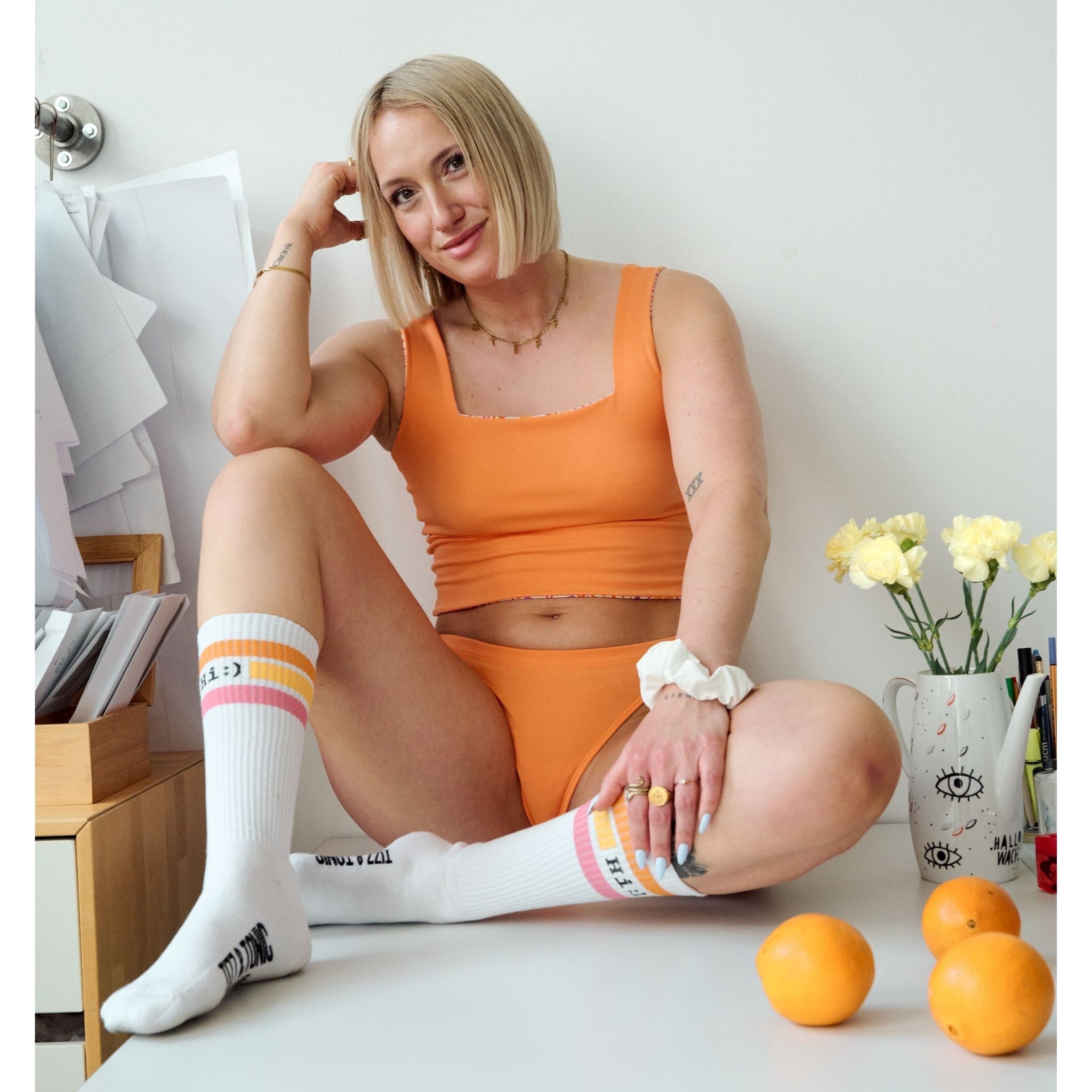 Mediterranean + Apricot Supima Cotton Reversible Tank Top