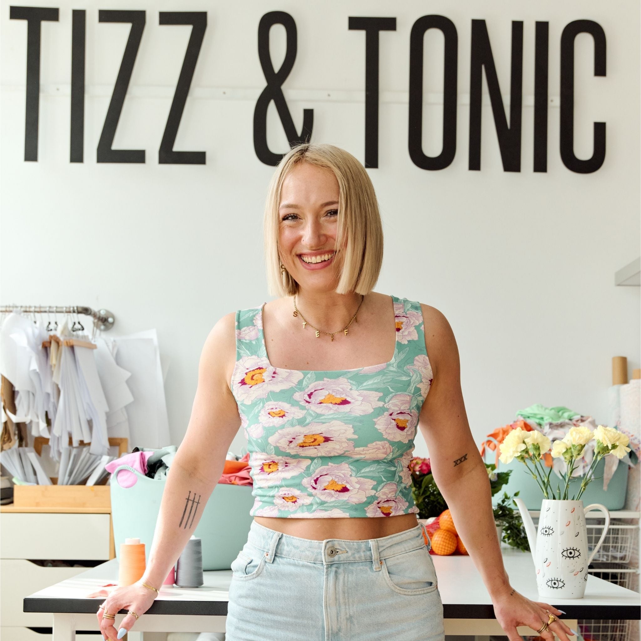 Blossom + Baby Blue Supima Cotton Reversible Tank Top