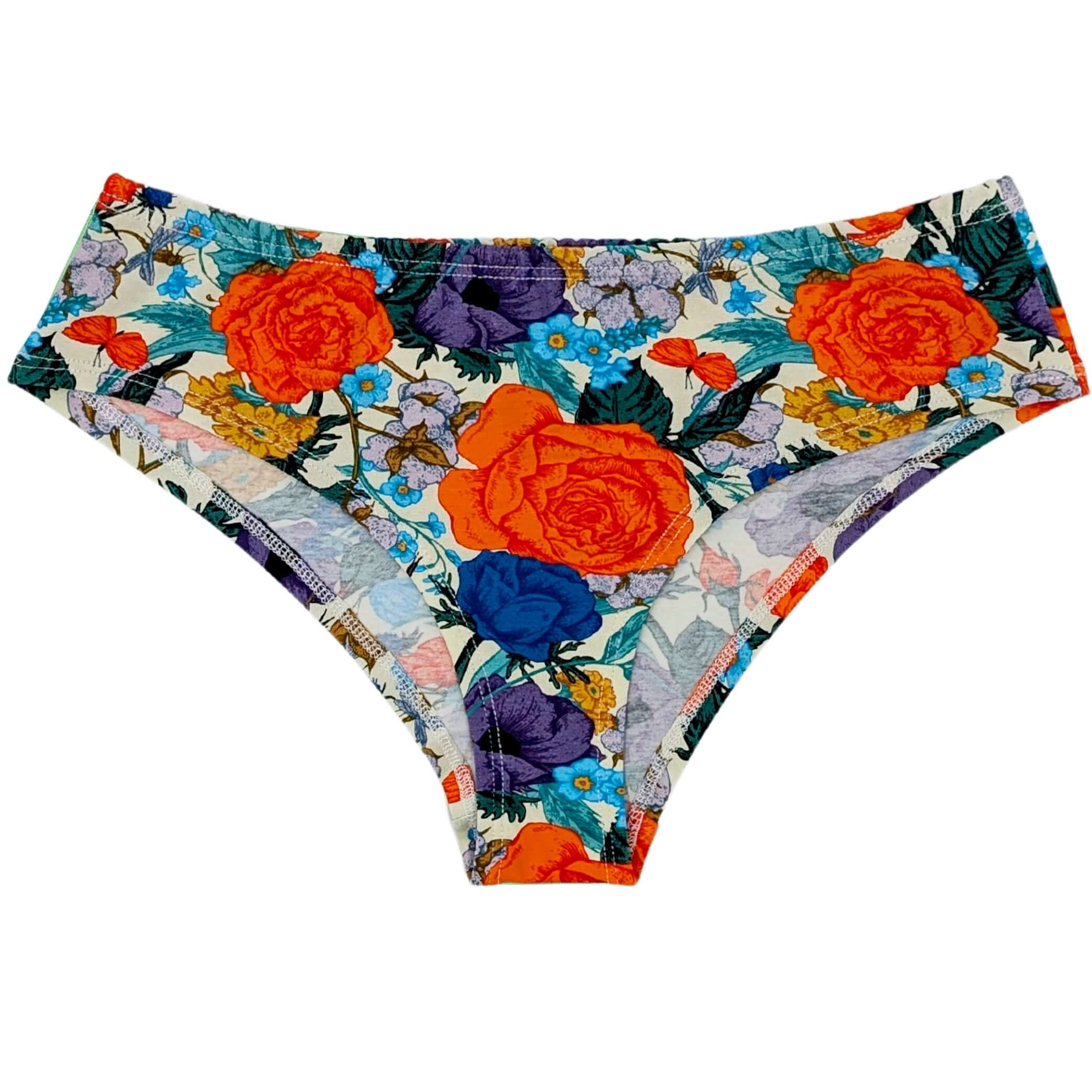 Flora Flower Printed Cheeky Panty in soft organic cotton, eco-friendly and comfortable fit