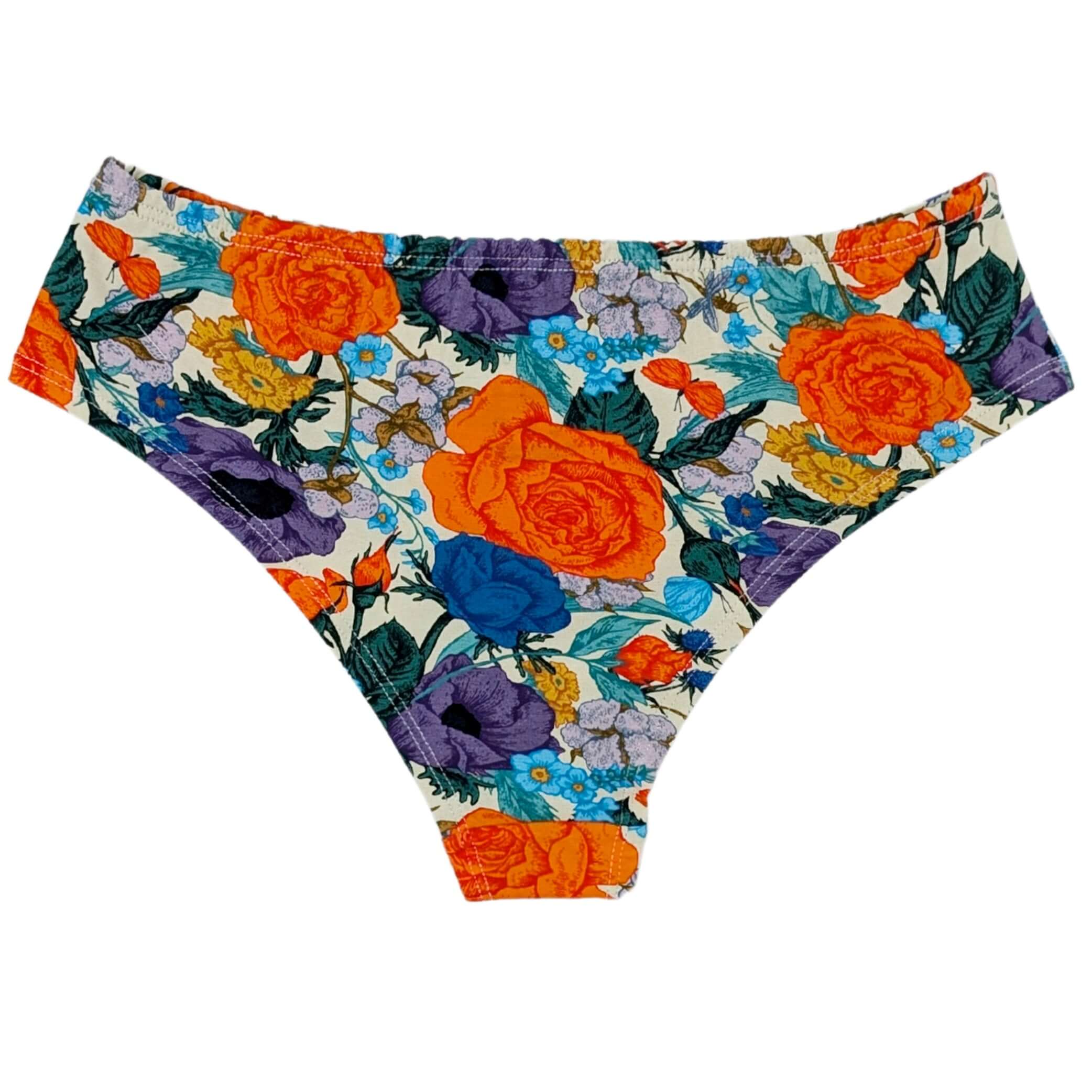 Flora Flower Printed Cheeky Panty in soft organic cotton, eco-friendly and comfortable fit