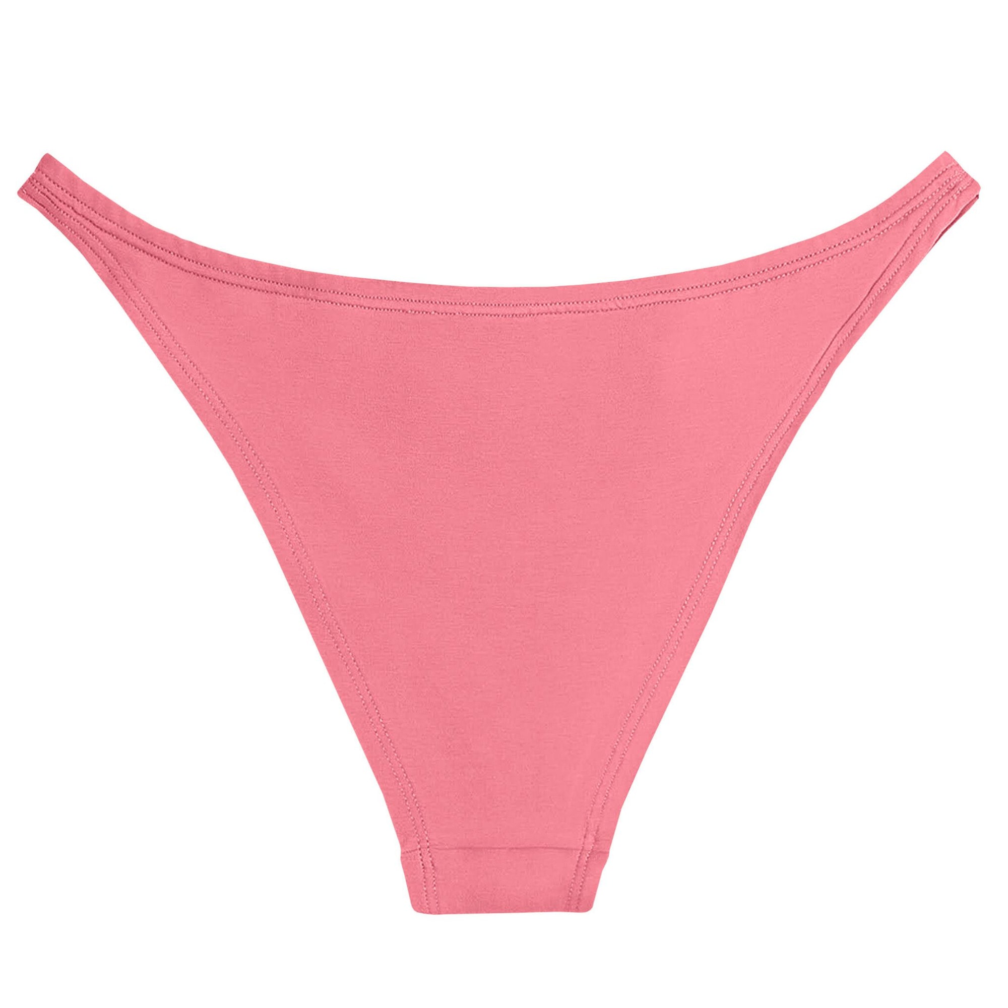 Desert Rose Organic Cotton Brazilian Panty in pink, made of 87% organic cotton and 13% ROICA™ elastane for comfort.