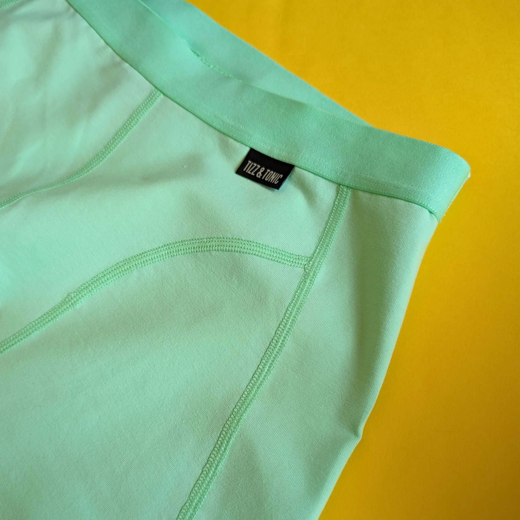 Melon Green Men's Boxer Brief – Fresh Comfort in Vibrant Style close up